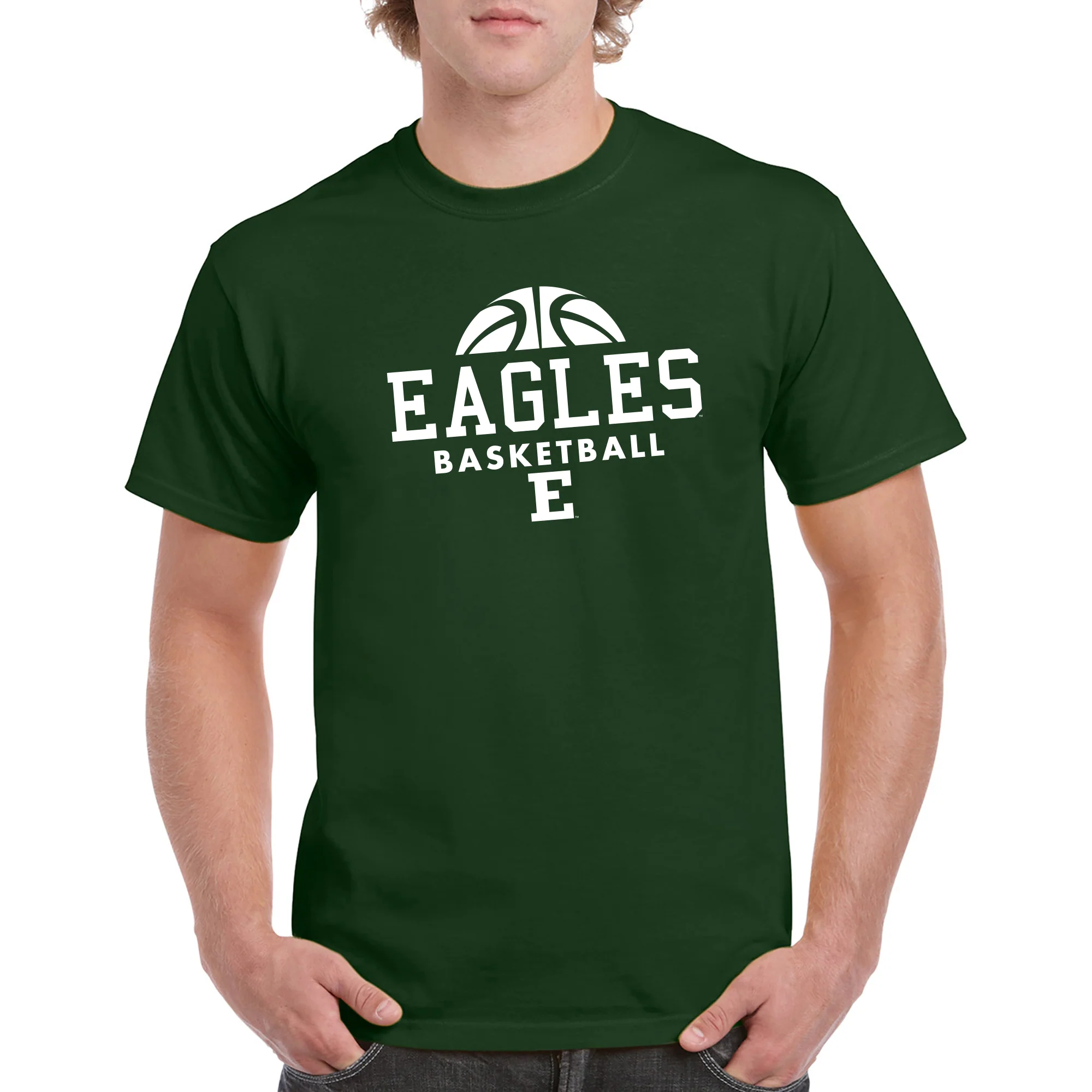 Eastern Michigan University Eagles Basketball Hype Short Sleeve T Shirt - Forest - Image 3