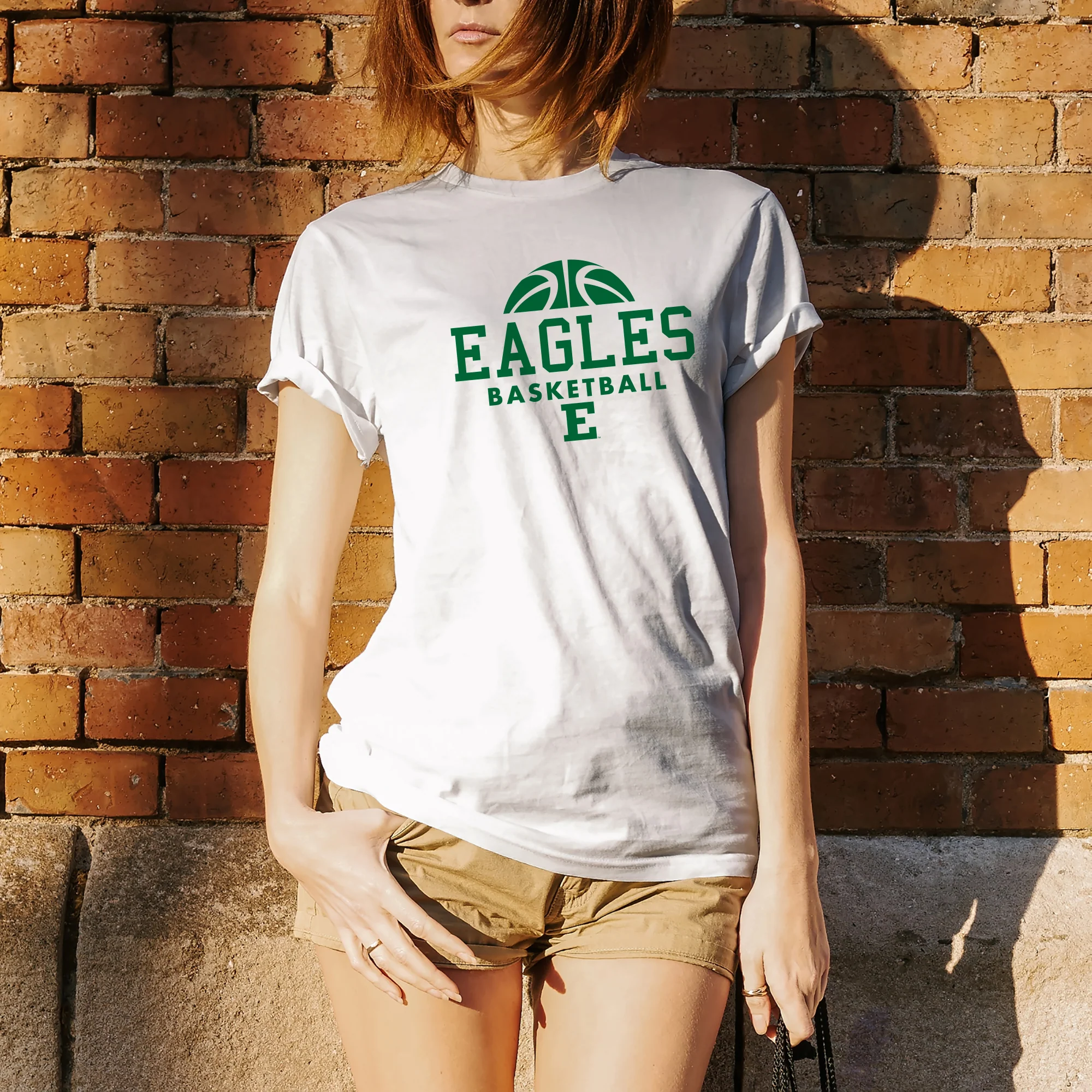 Eastern Michigan University Eagles Basketball Hype Short Sleeve T Shirt - White - Image 4