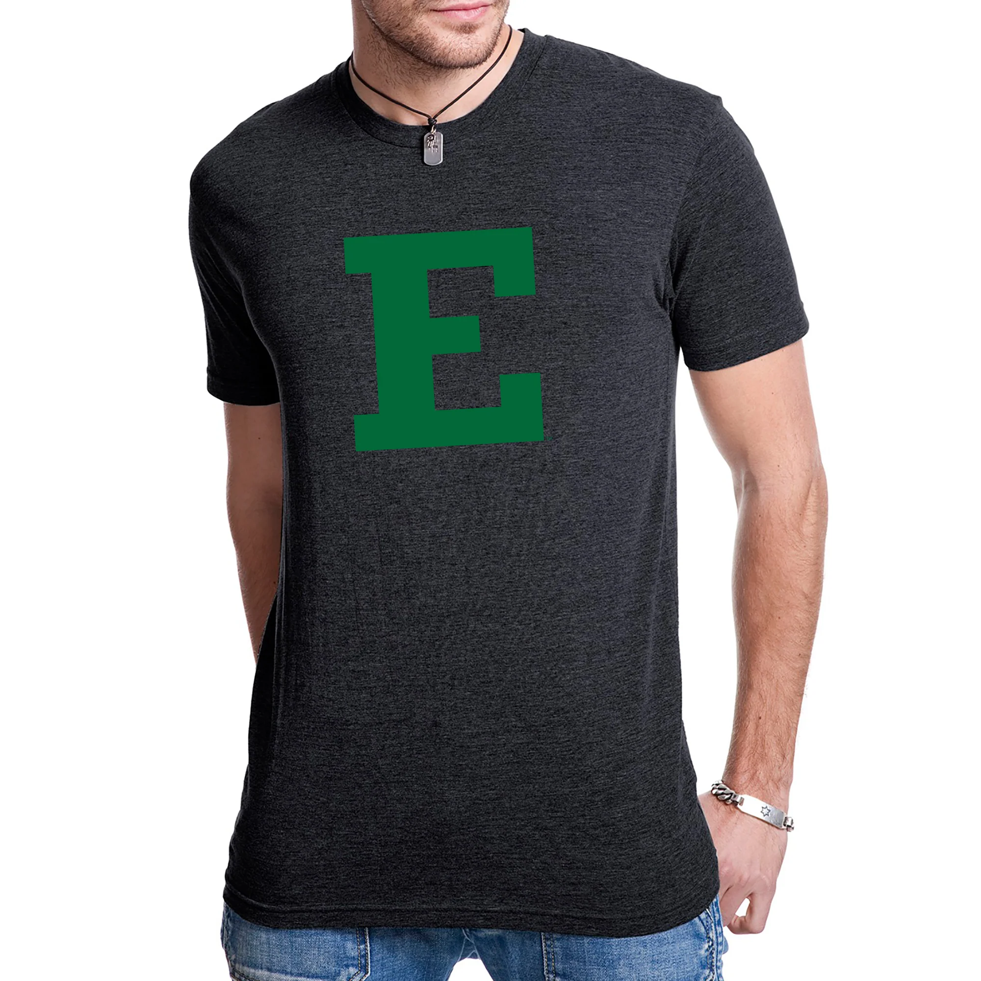 Eastern Michigan University Eagles Block E Short Sleeve T Shirt - Vintage Black - Image 3