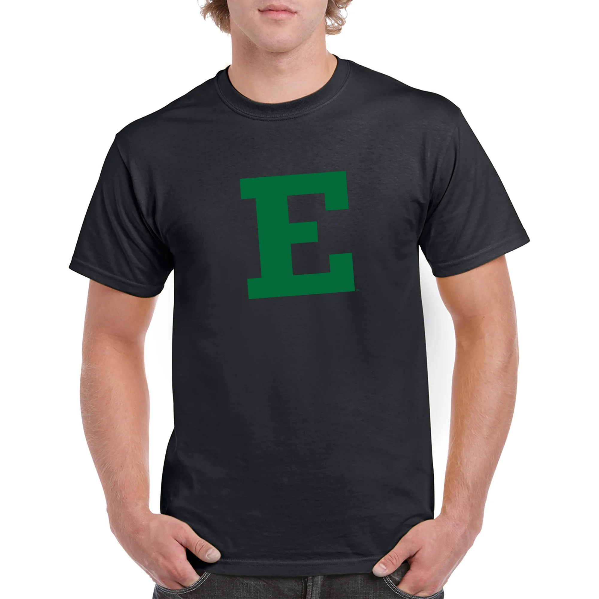 Eastern Michigan University Eagles Block E Short Sleeve T Shirt - Black - Image 3