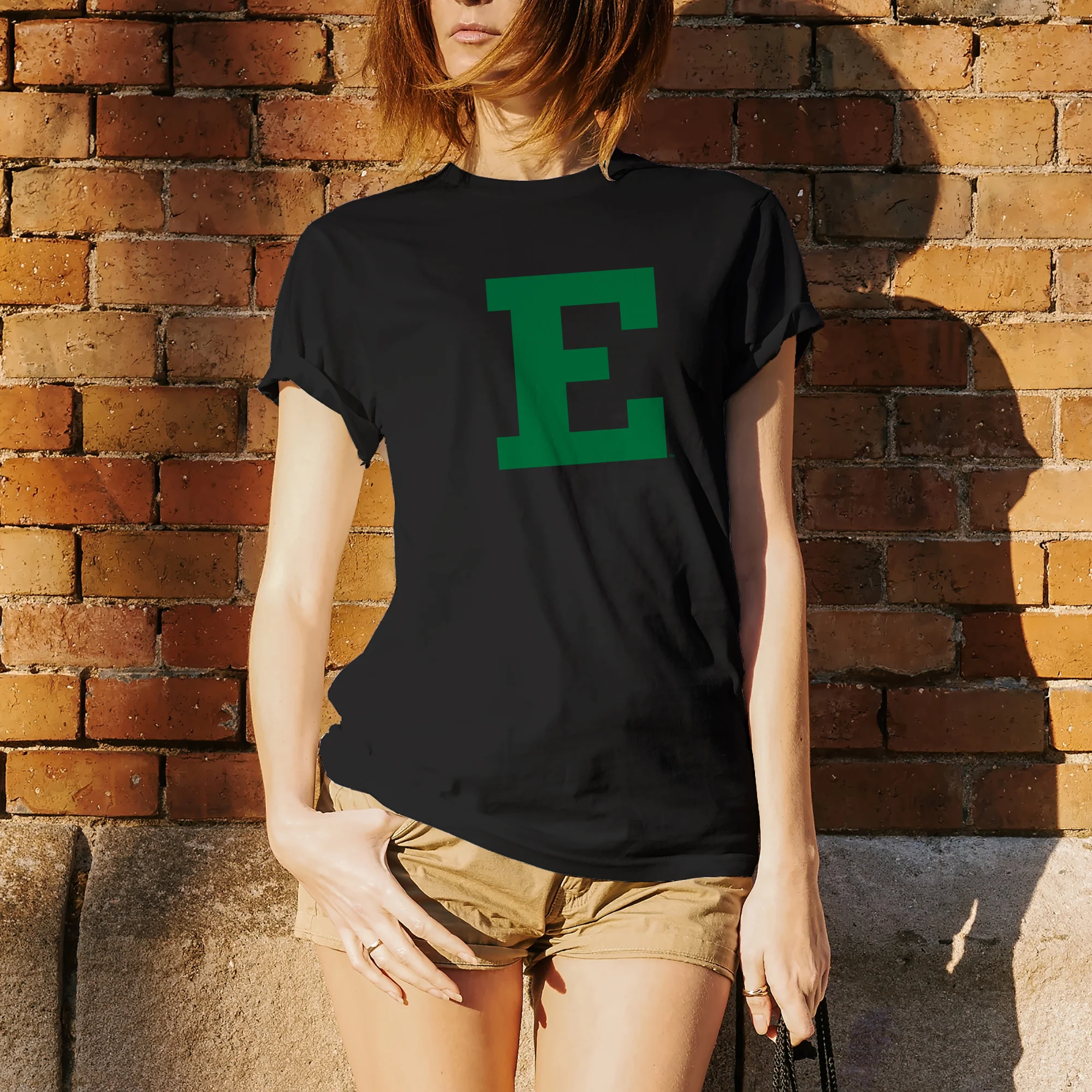 Eastern Michigan University Eagles Block E Short Sleeve T Shirt - Black - Image 4