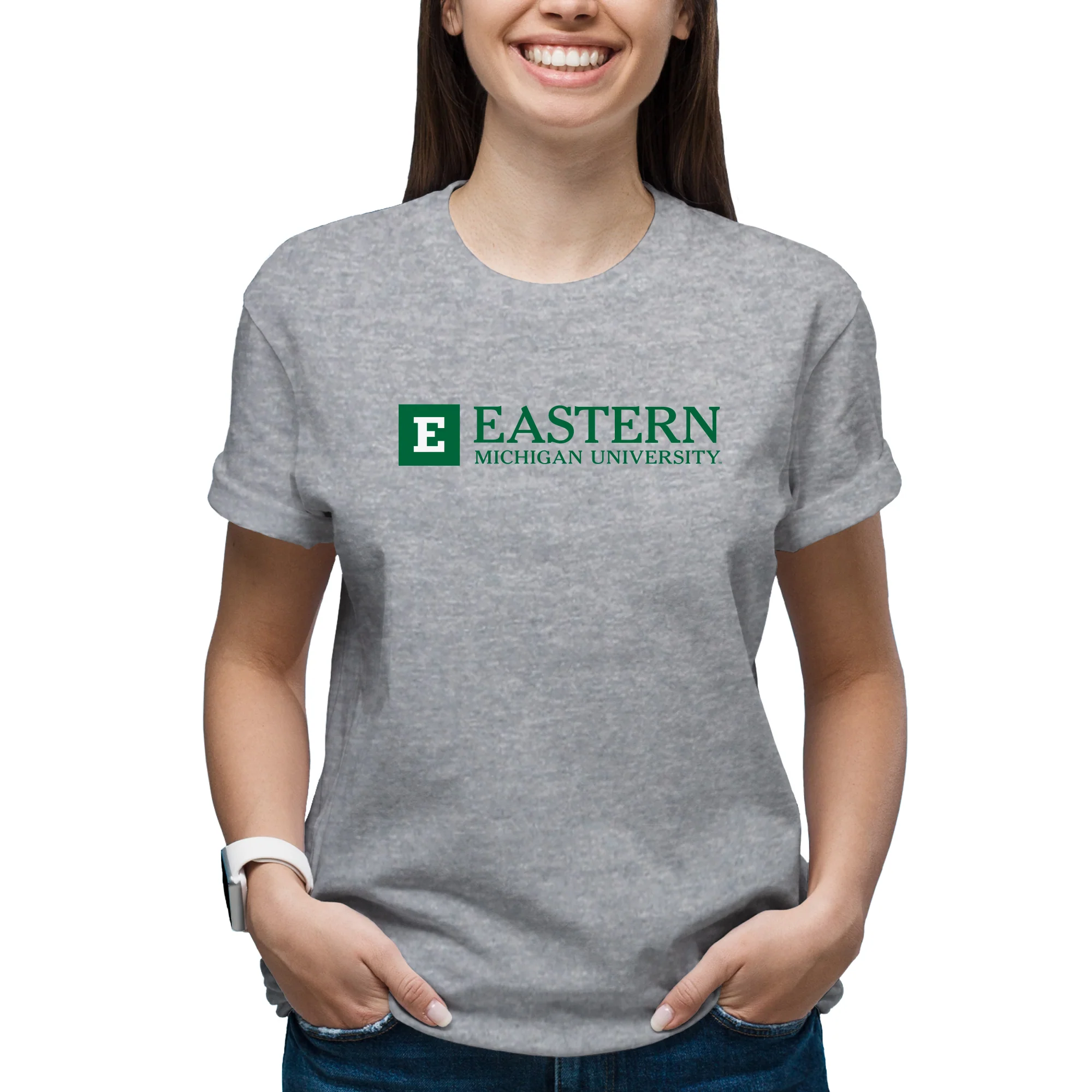 Eastern Michigan Institutional Logo T-Shirt - Sport Grey - Image 4