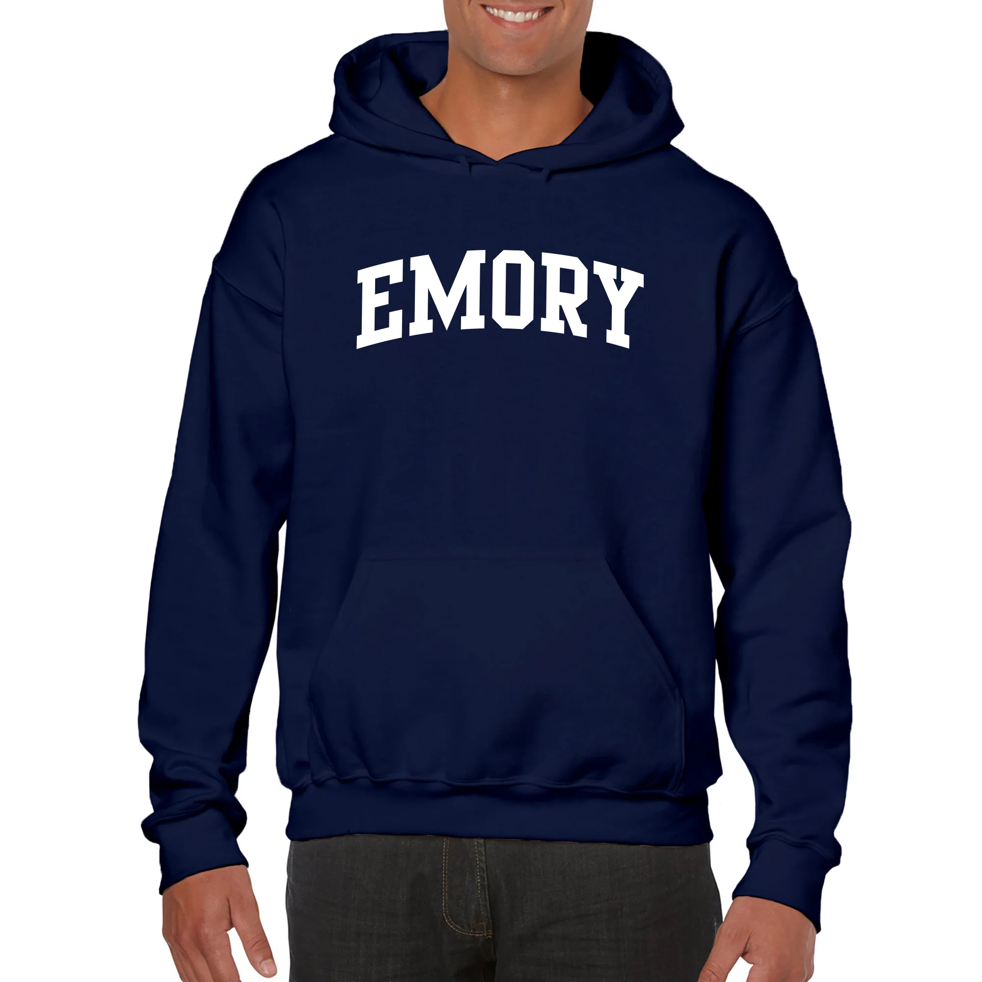 Emory University Eagles Arch Logo Heavy Blend Hoodie - Navy - Image 3