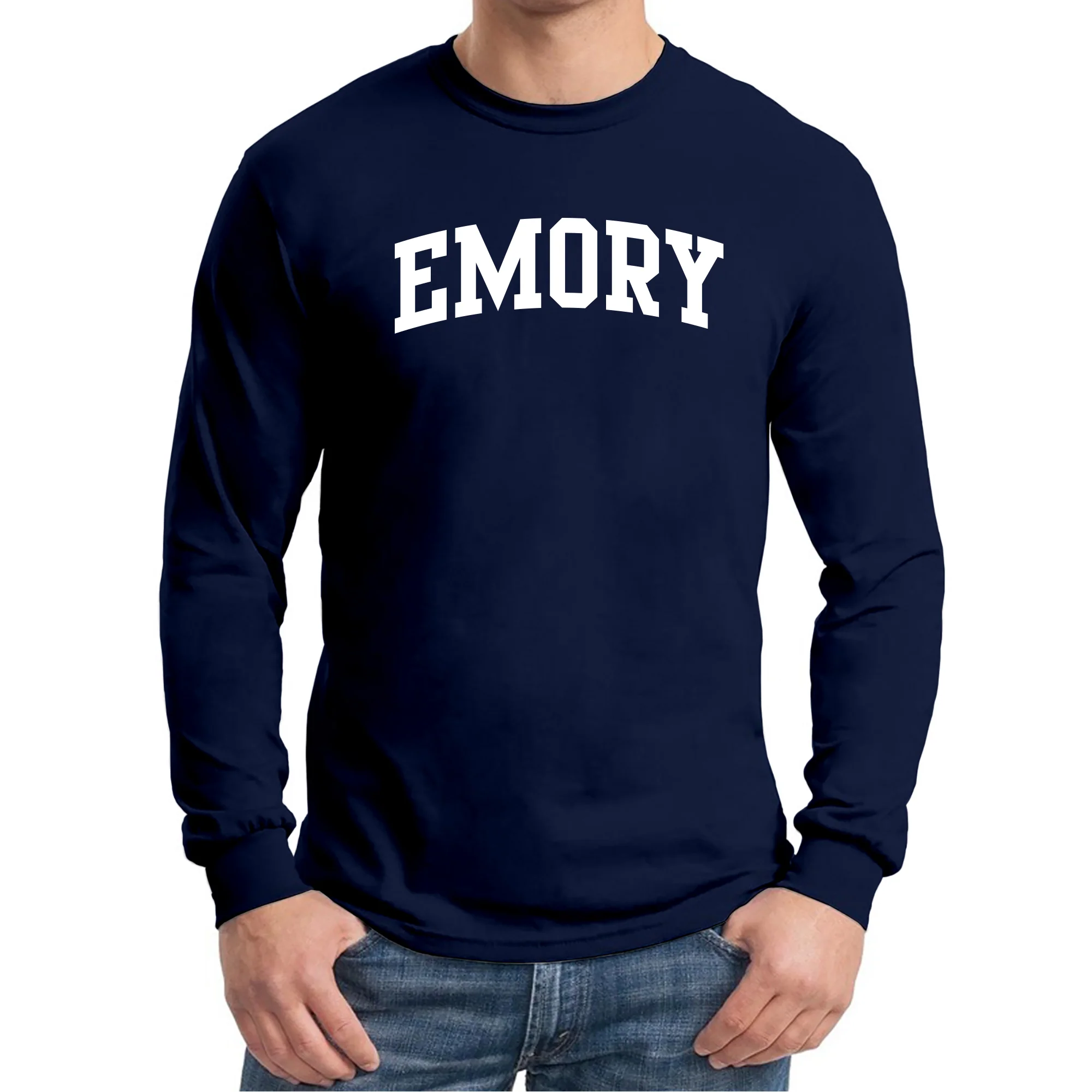 Emory University Eagles Arch Logo Long Sleeve T-Shirt - Navy - Image 3