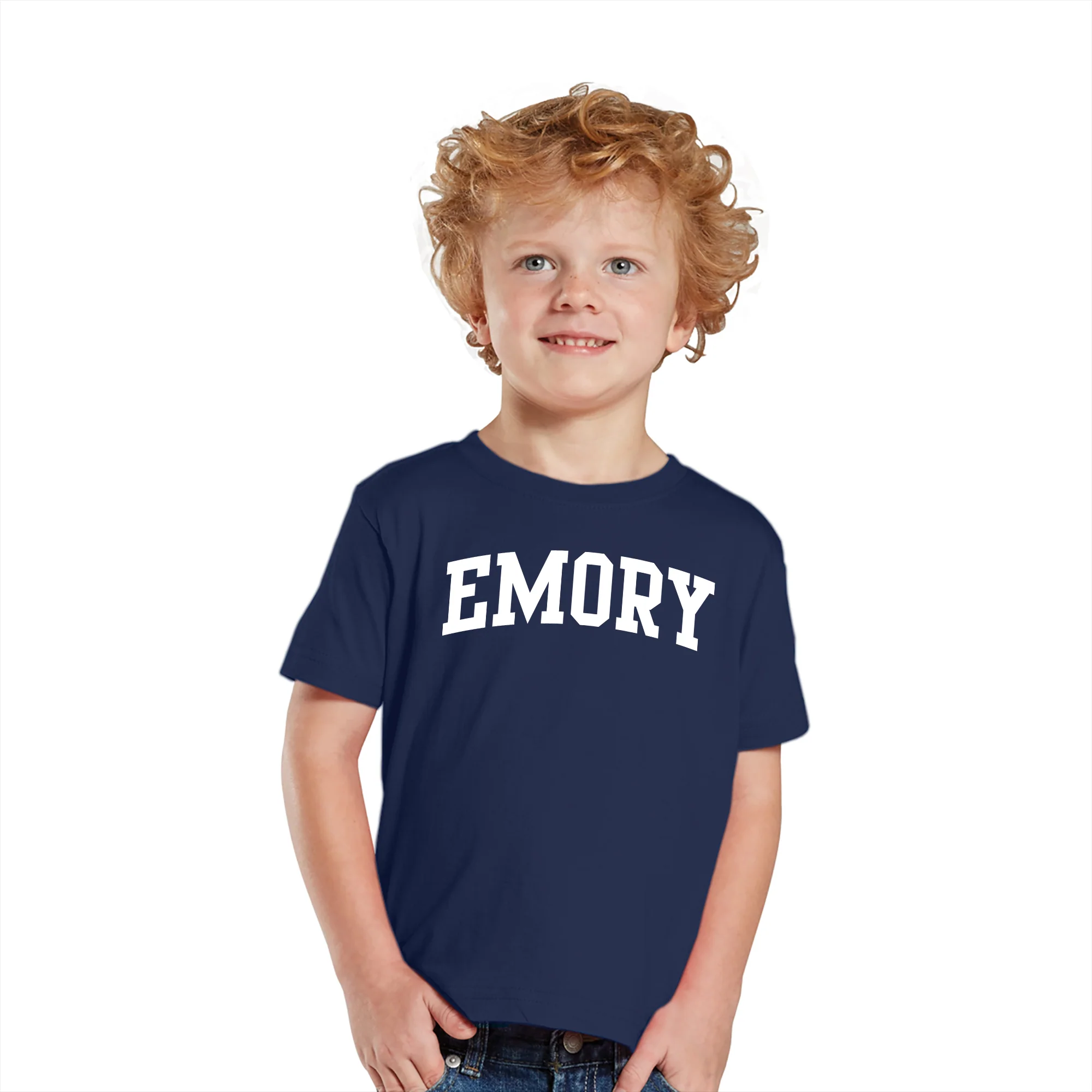 Emory University Eagles Arch Logo Toddler Short Sleeve T Shirt - Navy - Image 3