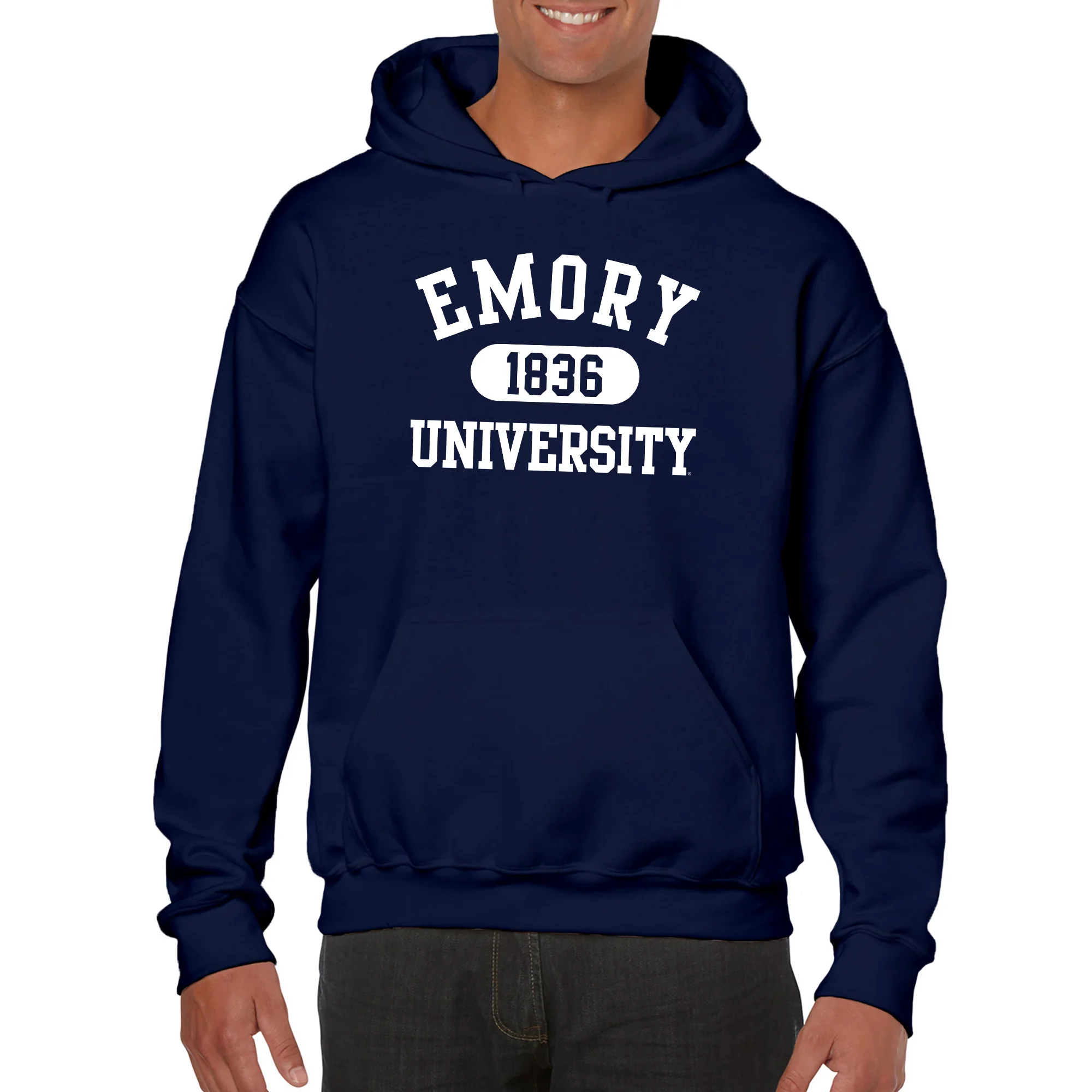 Emory University Eagles Athletic Arch Heavy Blend Hoodie - Navy - Image 3