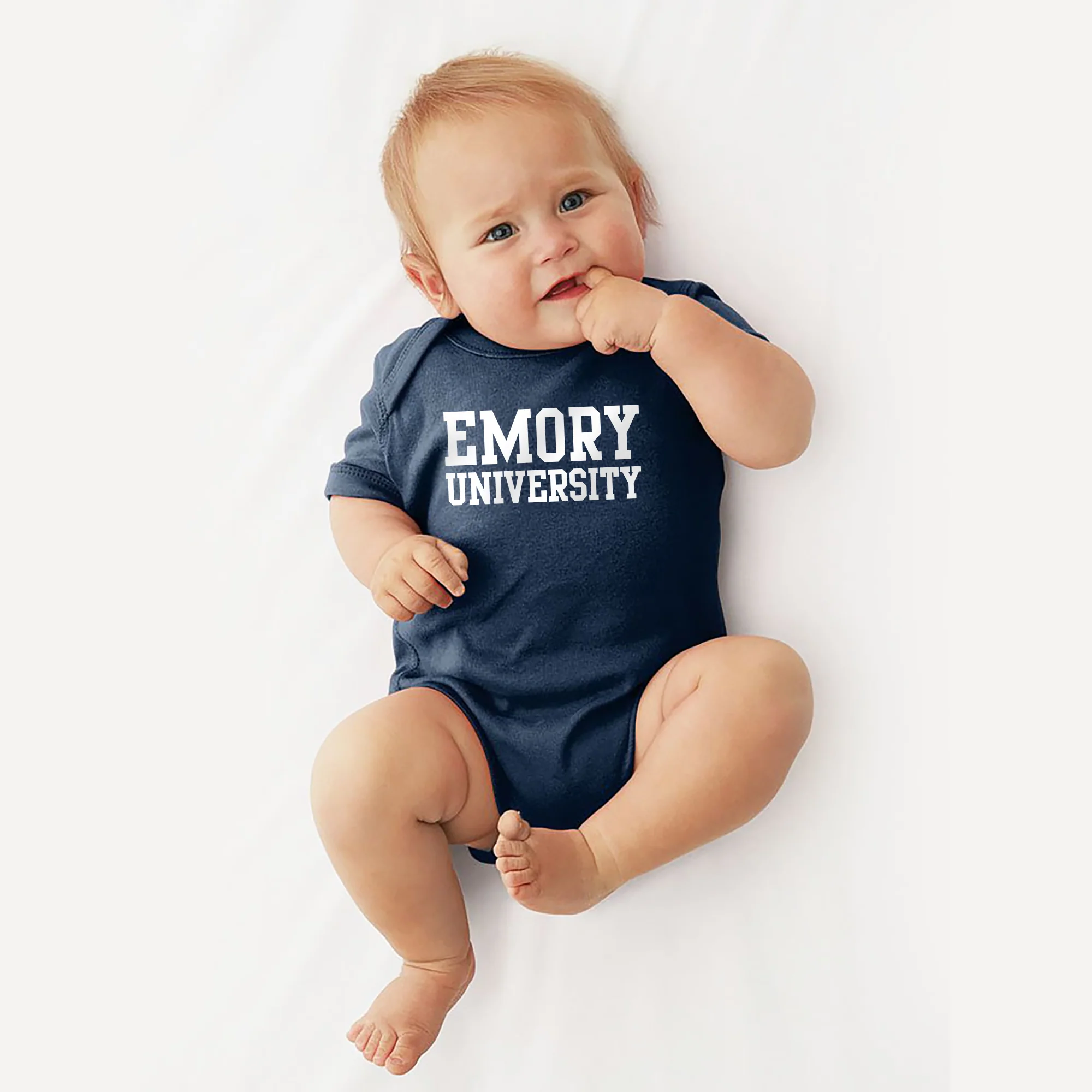 Emory University Eagles Basic Block Creeper - Navy - Image 3