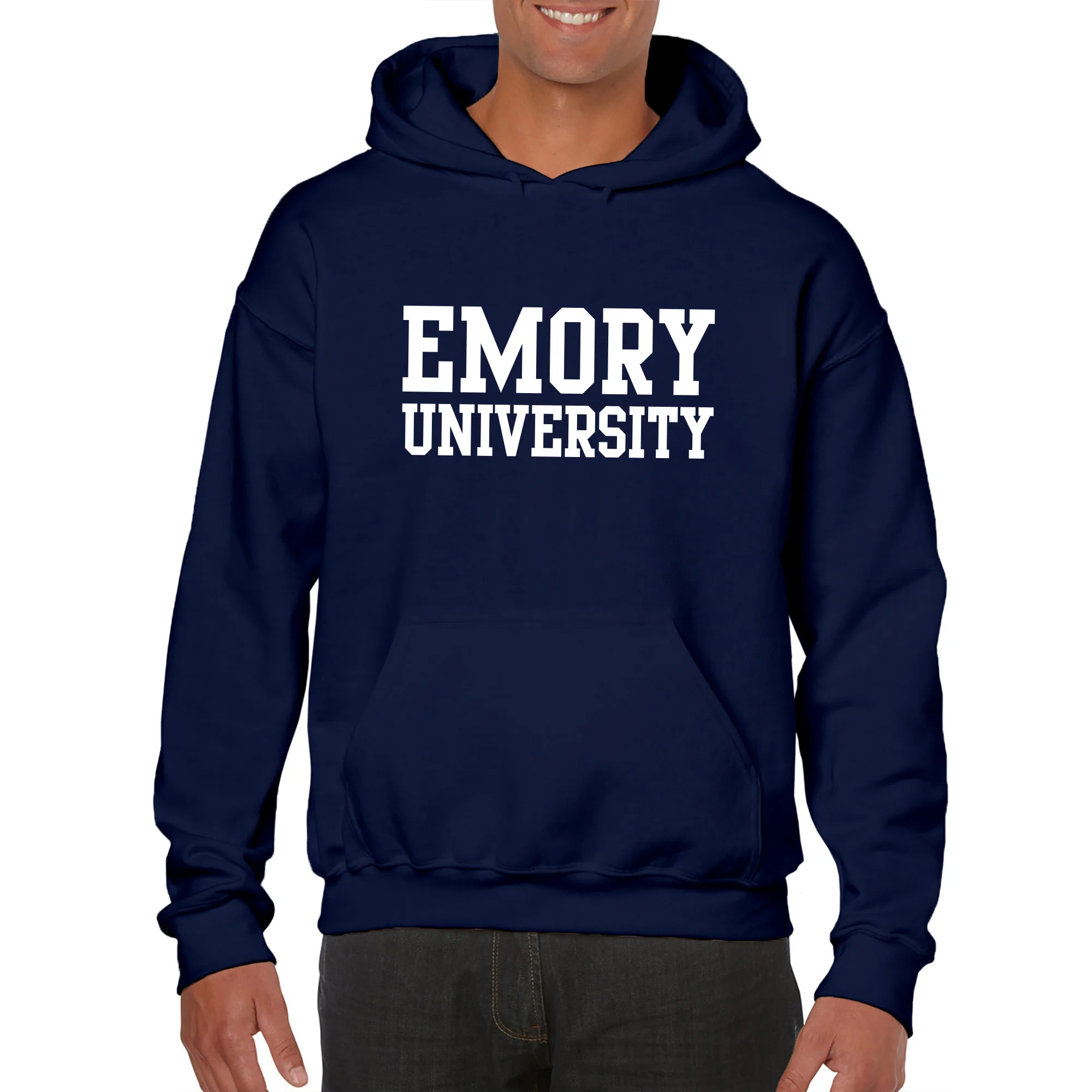 Emory University Eagles Basic Block Heavy Blend Hoodie - Navy - Image 3
