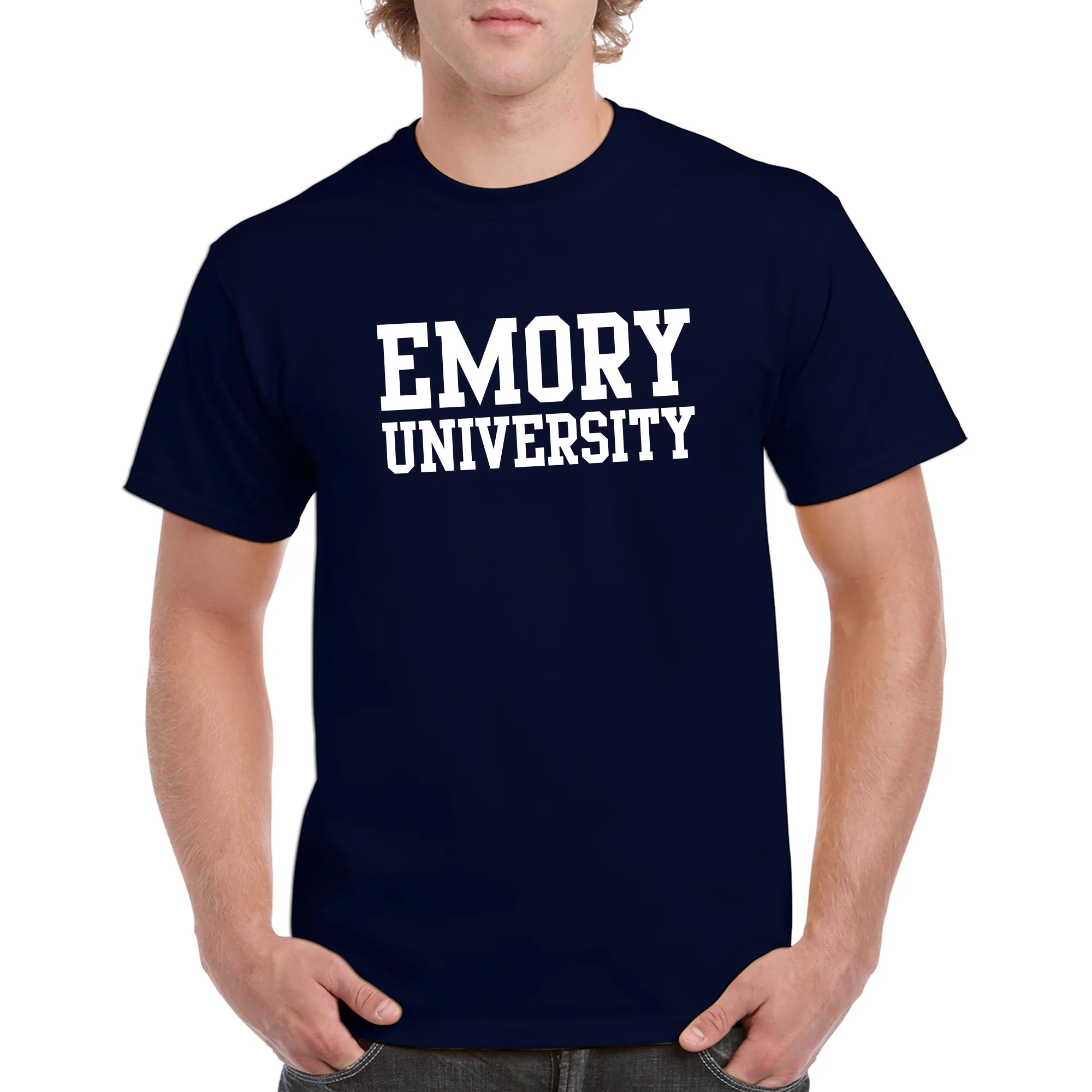 Emory University Eagles Basic Block Short Sleeve T Shirt - Navy - Image 3
