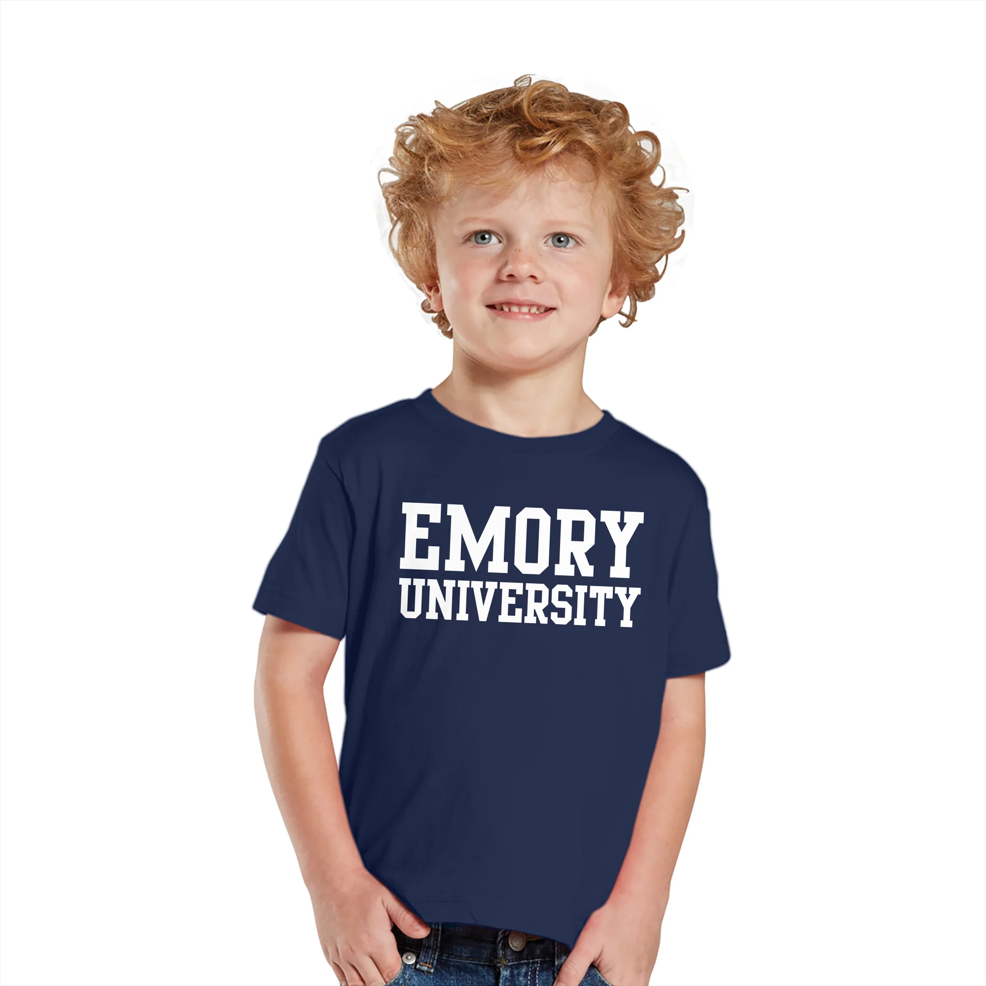 Emory University Eagles Basic Block Toddler Short Sleeve T Shirt - Navy - Image 3