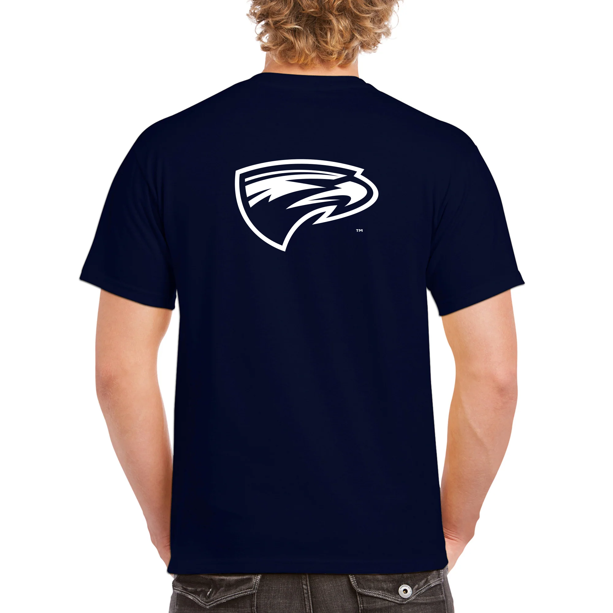 Emory University Eagles Front Back Print Short Sleeve T Shirt - Navy - Image 5
