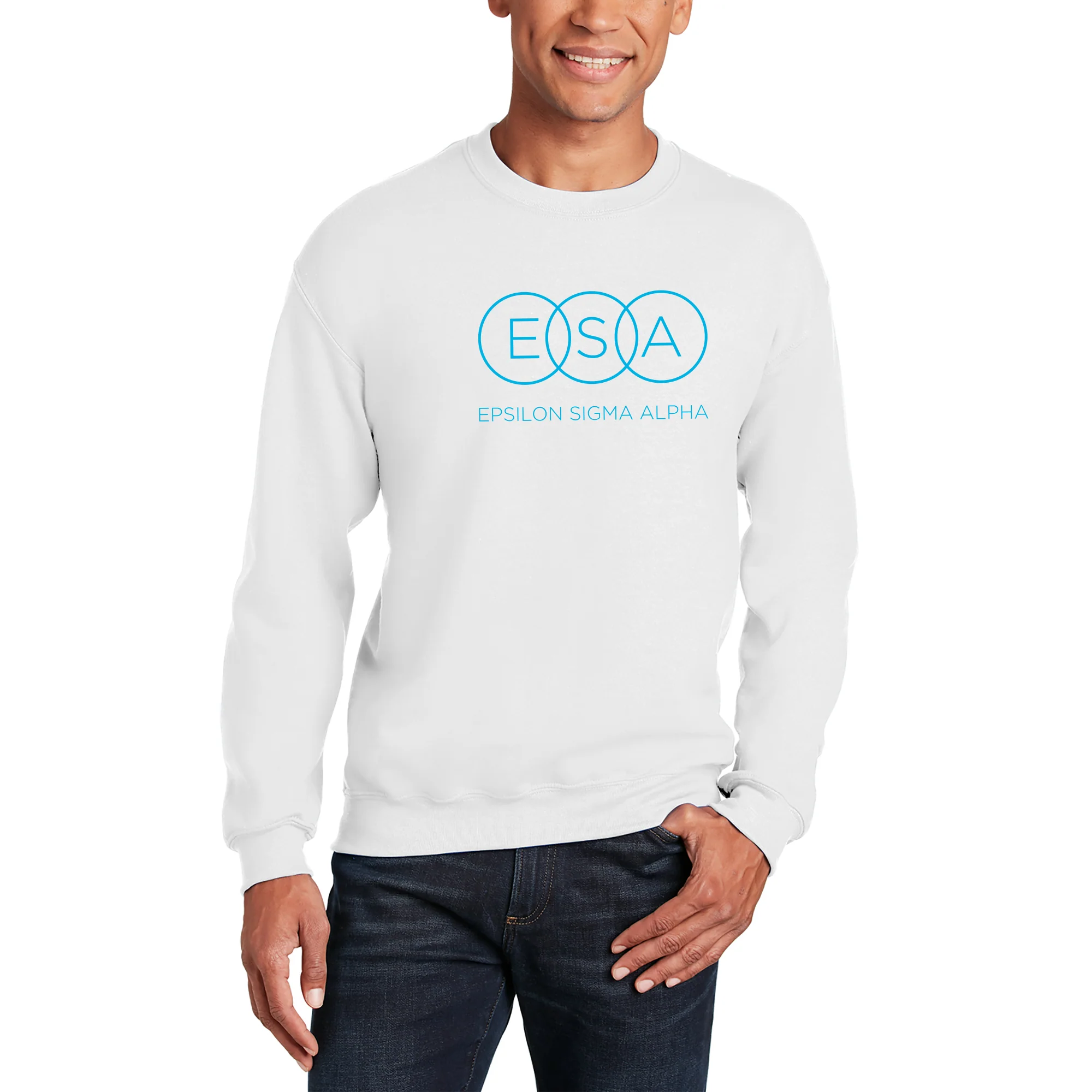 Epsilon Sigma Alpha Primary Logo Crewneck Sweatshirt - White - Image 3