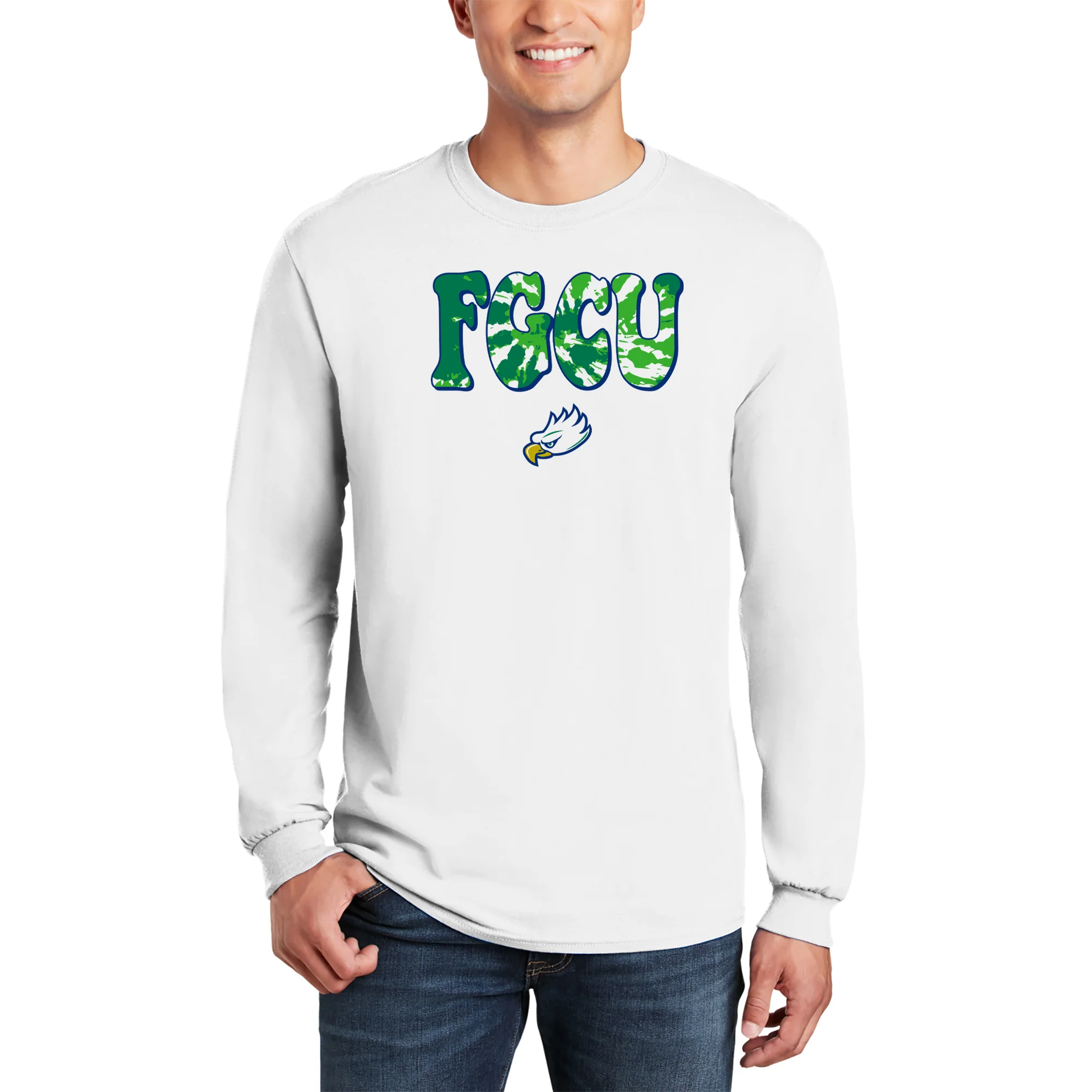 FGCU Tie Dye Type Long Sleeve - White - Image 3