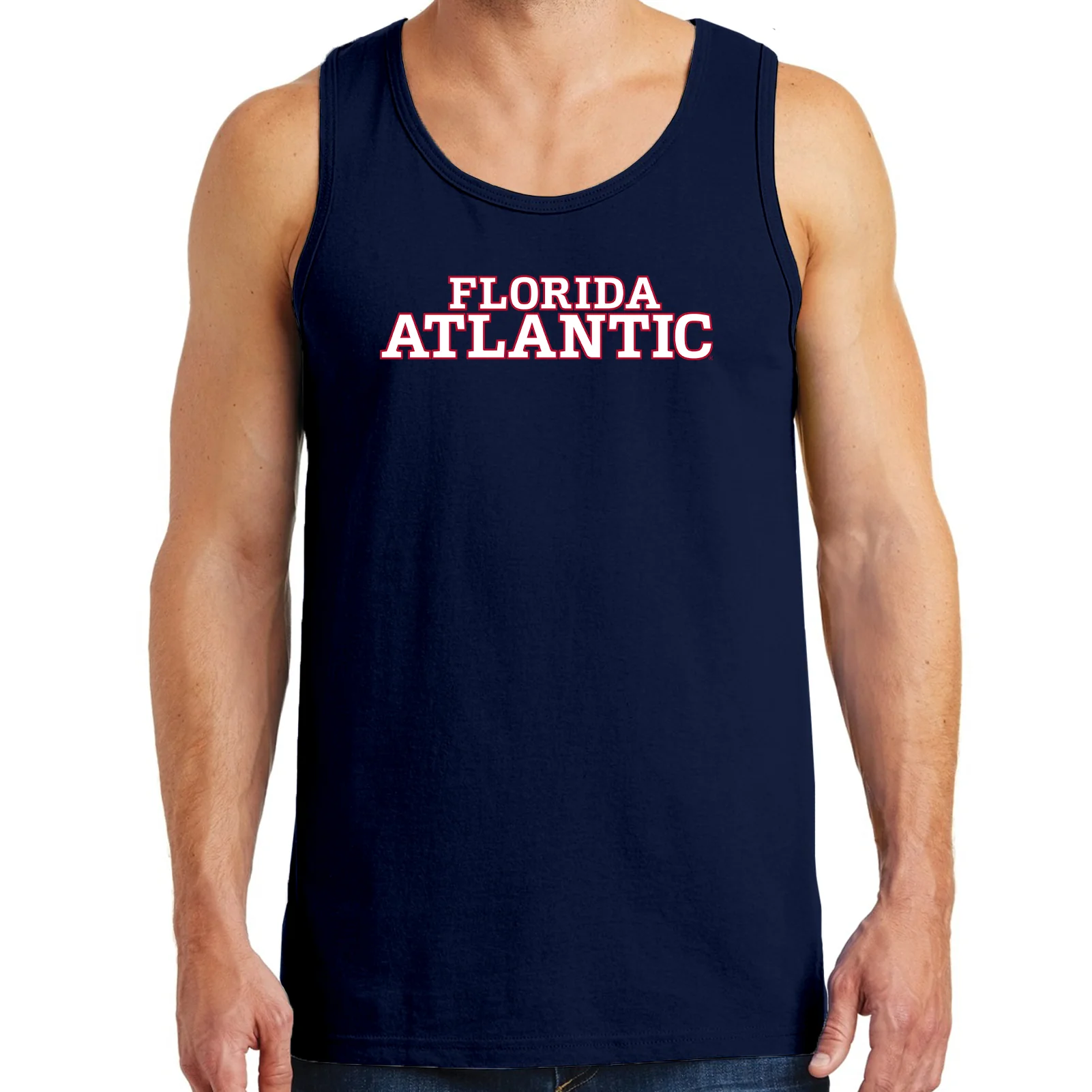 Florida Atlantic University Owls Basic Block Tank Top - Navy - Image 3