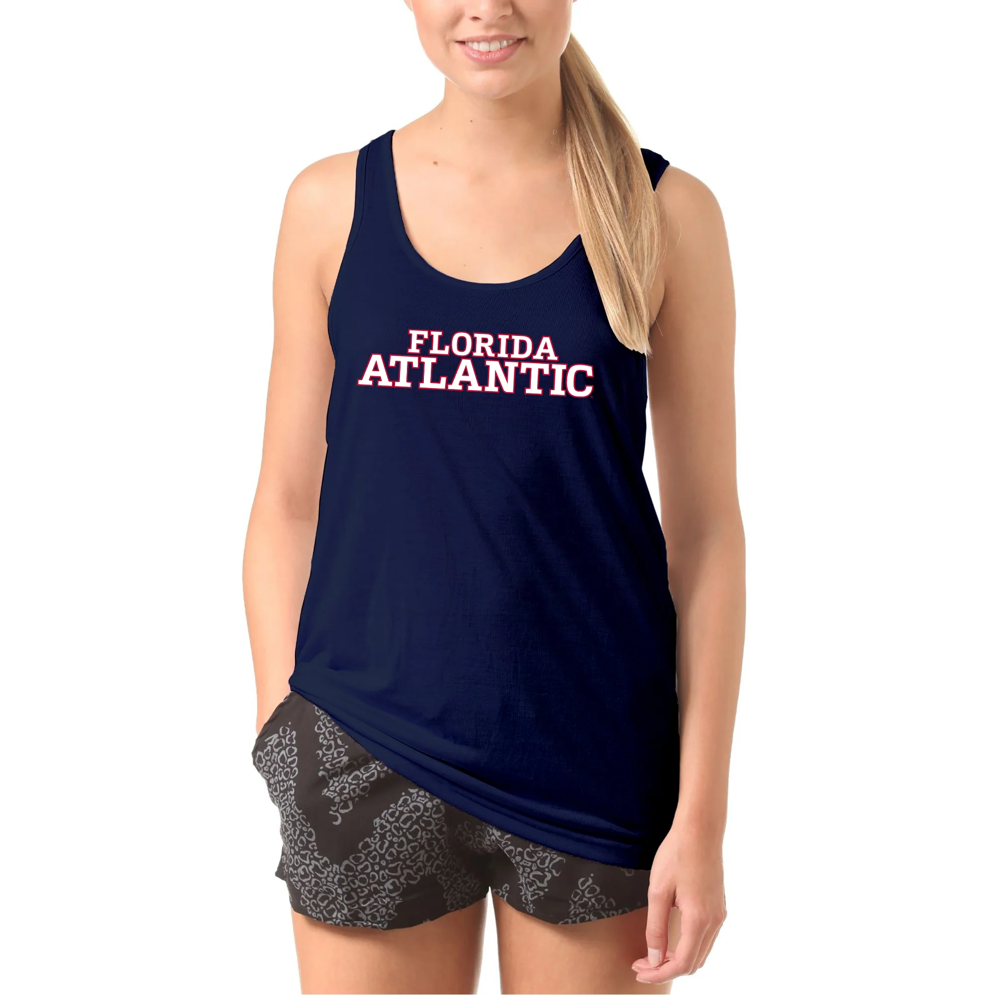 Florida Atlantic University Owls Basic Block Tank Top - Navy - Image 4