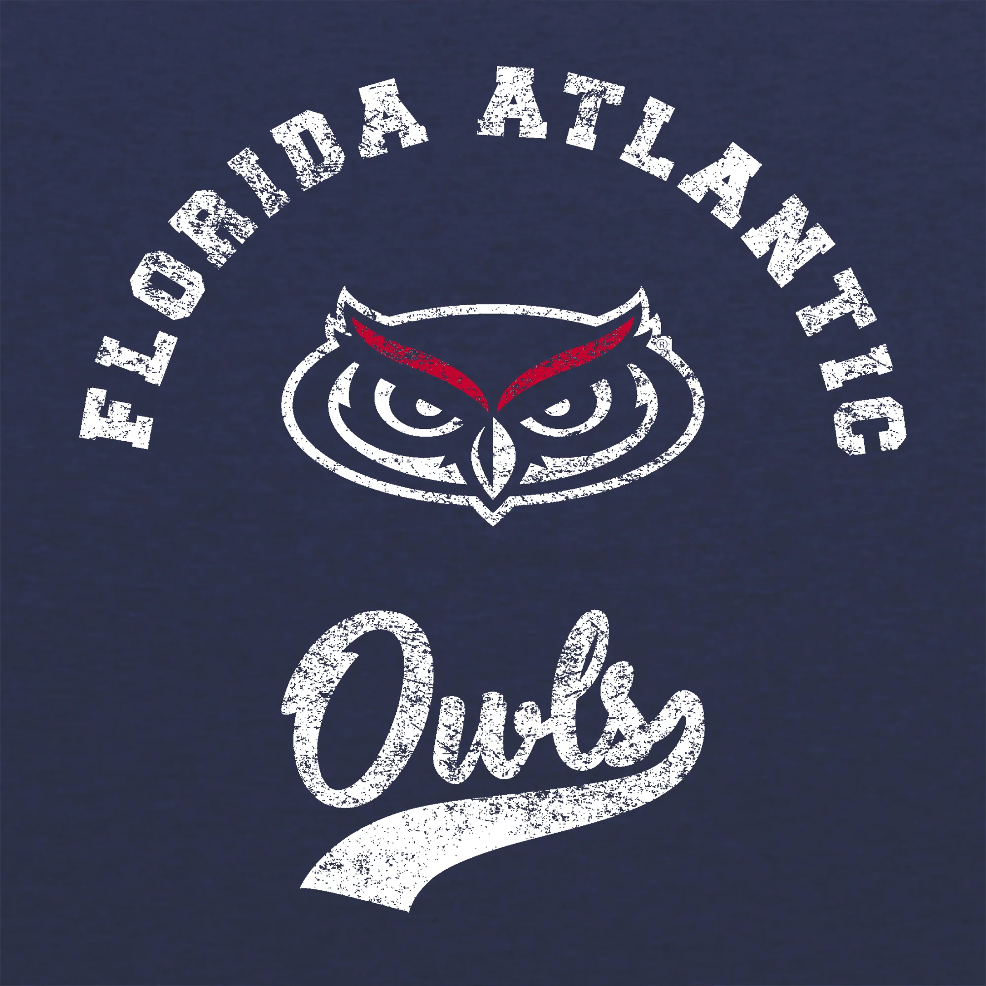Florida Atlantic Retro Script NLA Triblend - Vintage Navy - Image 2