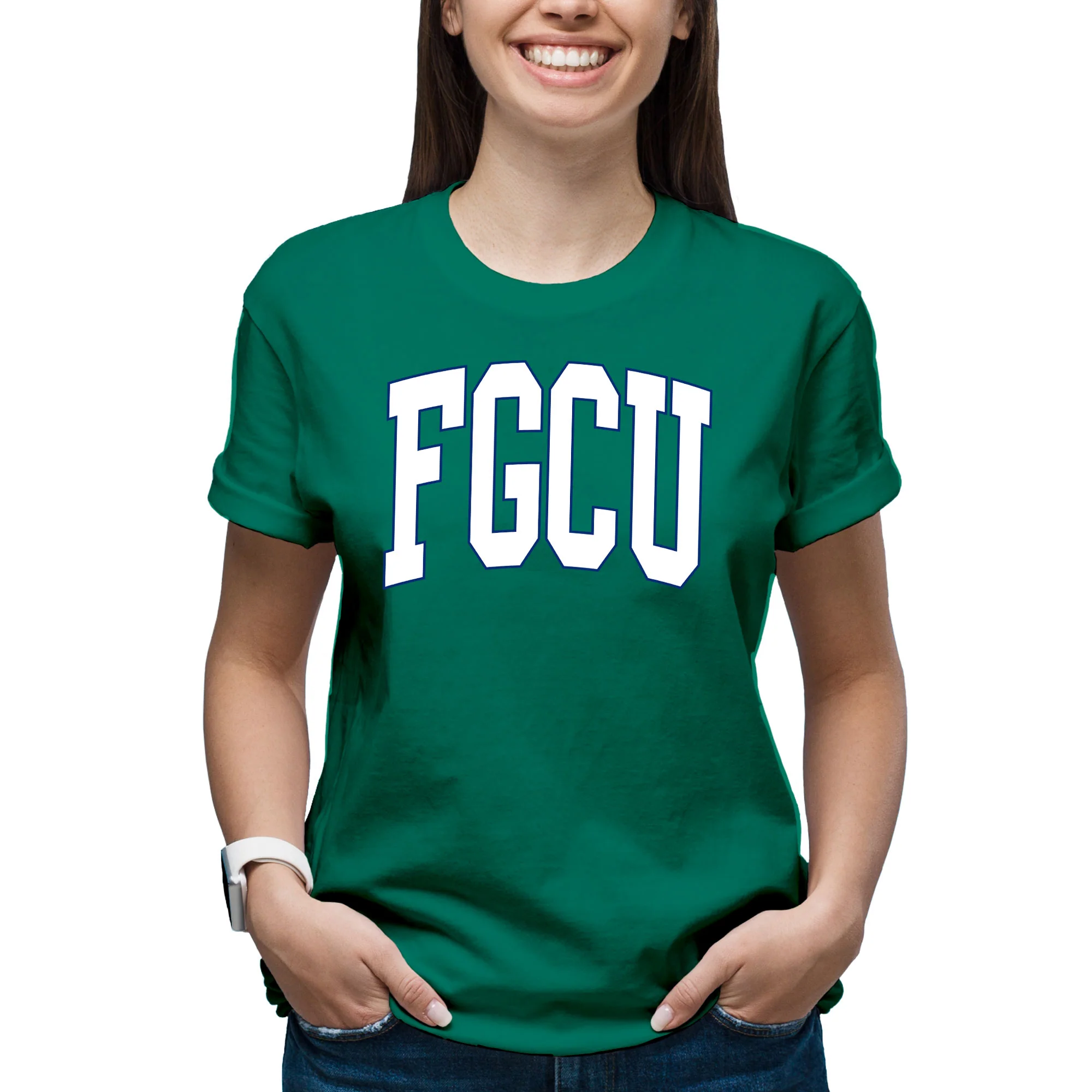 Florida Gulf Coast Eagles Mega Arch T-Shirt - Kelly Green - Image 4