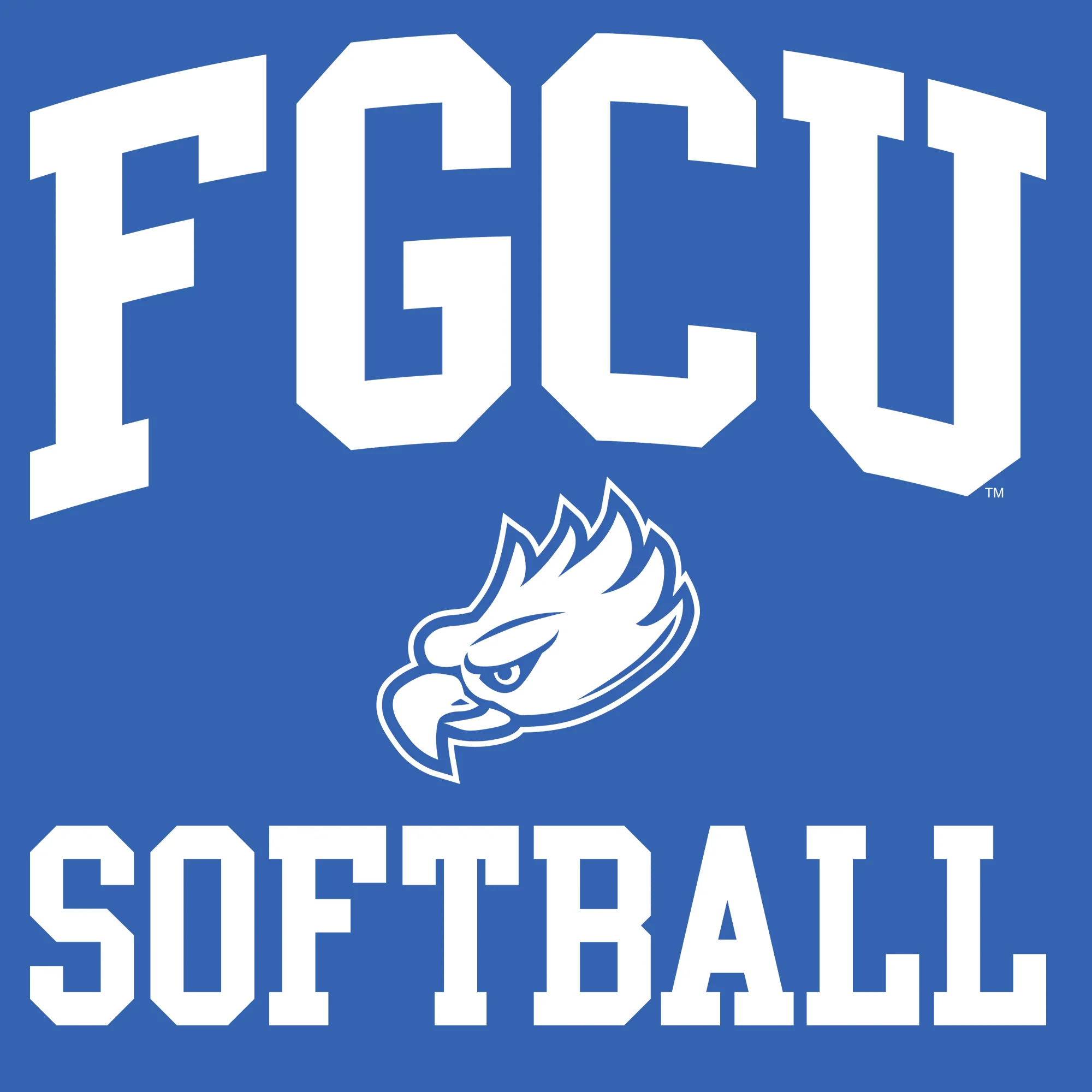 Florida Gulf Coast University Eagles Arch Logo Softball Short Sleeve T Shirt - Royal - Image 2
