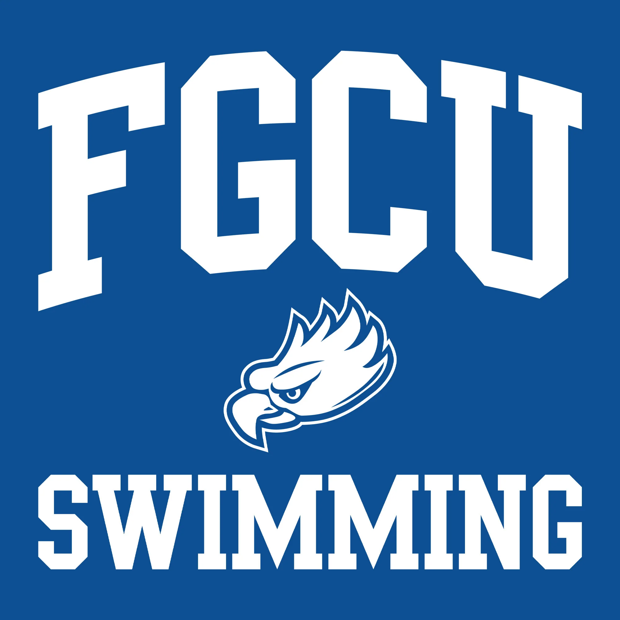Florida Gulf Coast University Eagles Arch Logo Swimming Short Sleeve T Shirt - Royal - Image 2