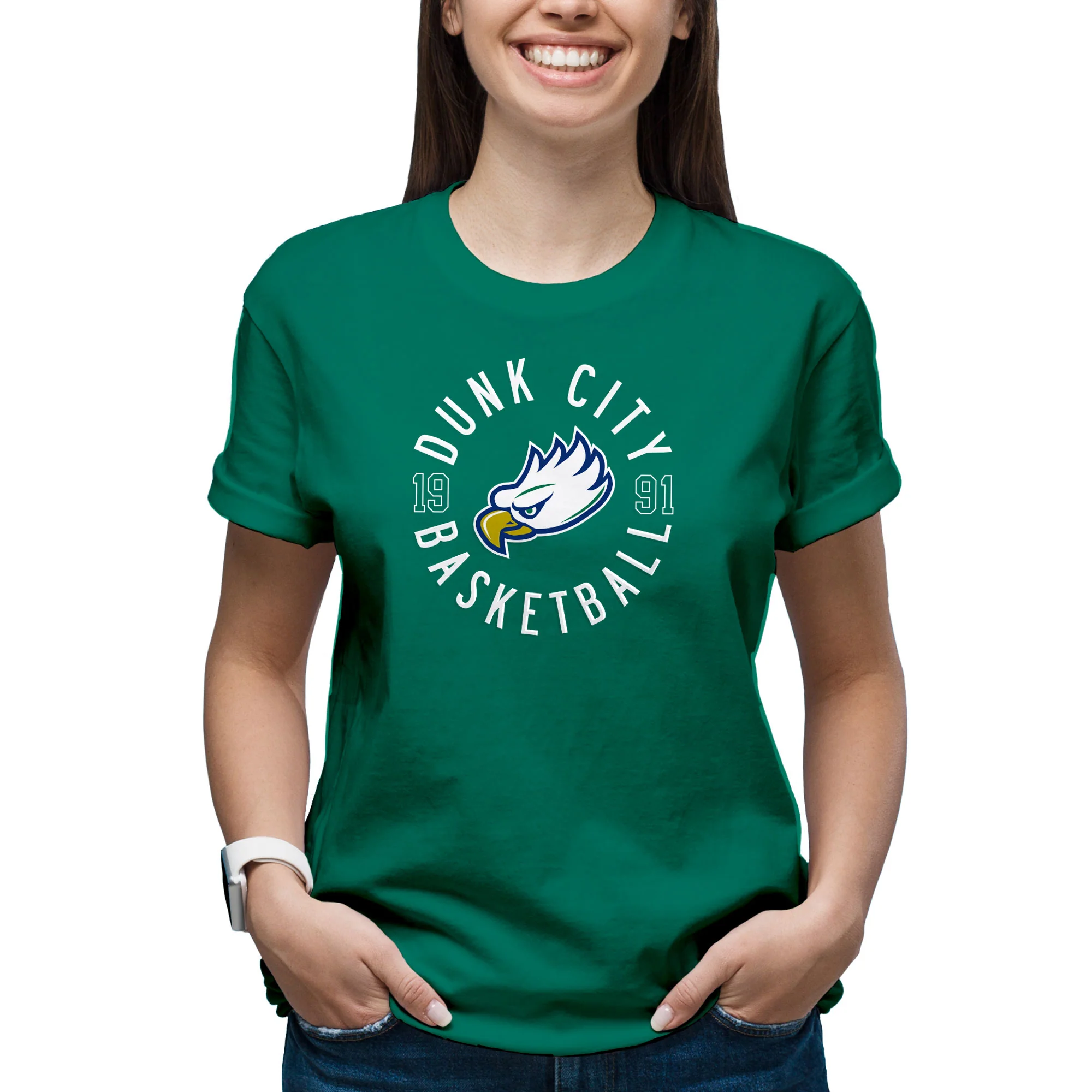 Florida Gulf Coast University Eagles Dunk City Circle Short Sleeve T Shirt - Kelly - Image 4