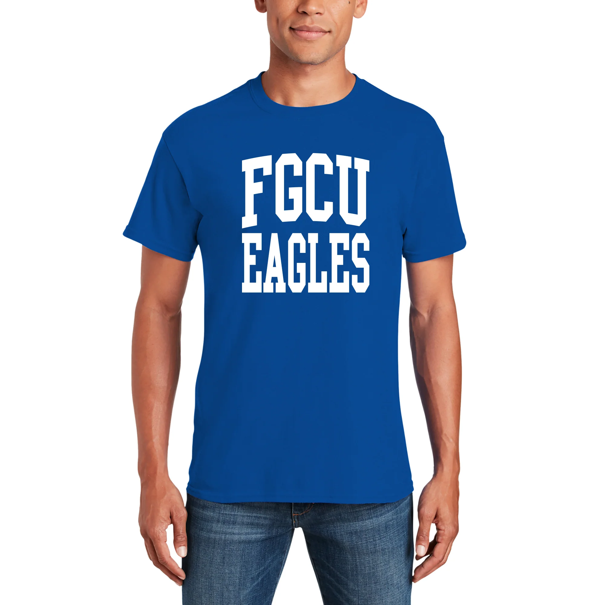 Florida Gulf Coast University Eagles Front Back Print Short Sleeve T Shirt - Royal - Image 3