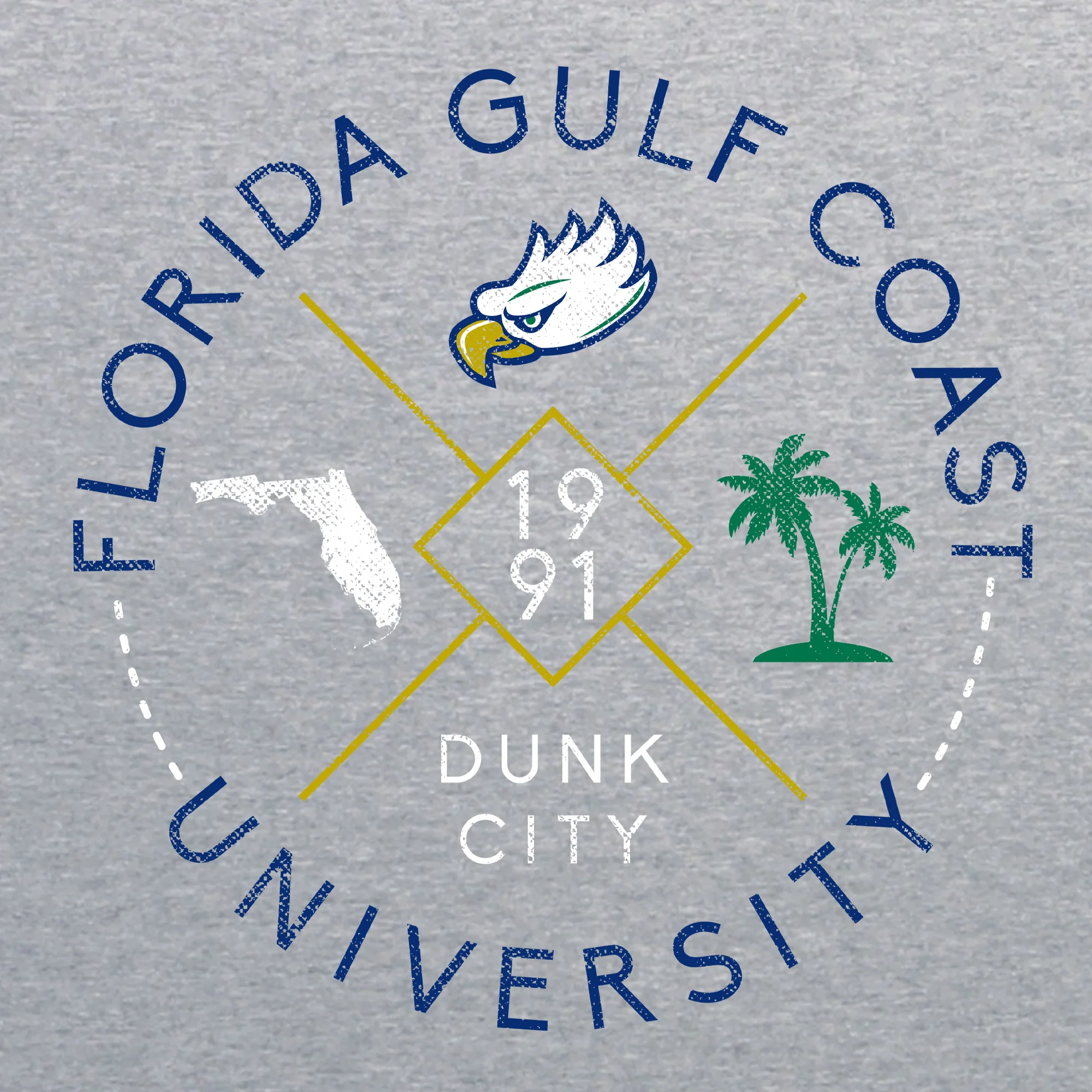 Florida Gulf Coast University Eagles Identity Stamp Crewneck - Sport Grey - Image 2