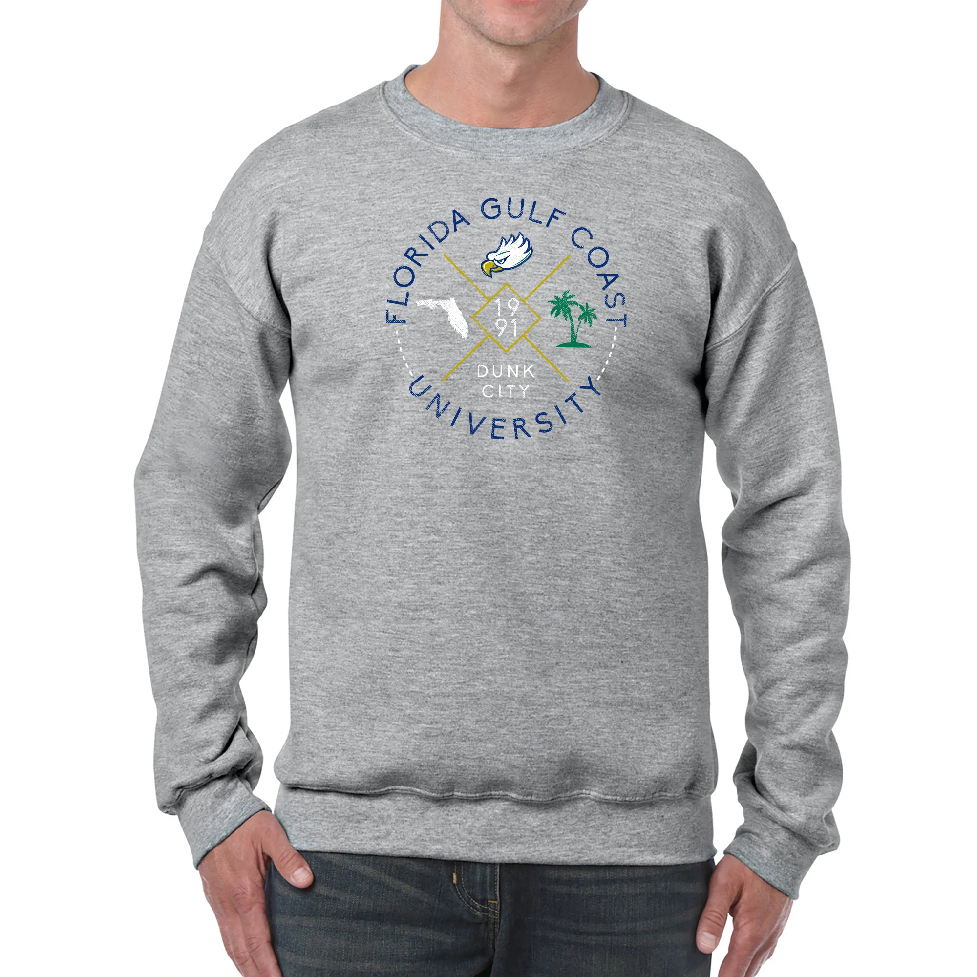 Florida Gulf Coast University Eagles Identity Stamp Crewneck - Sport Grey - Image 3