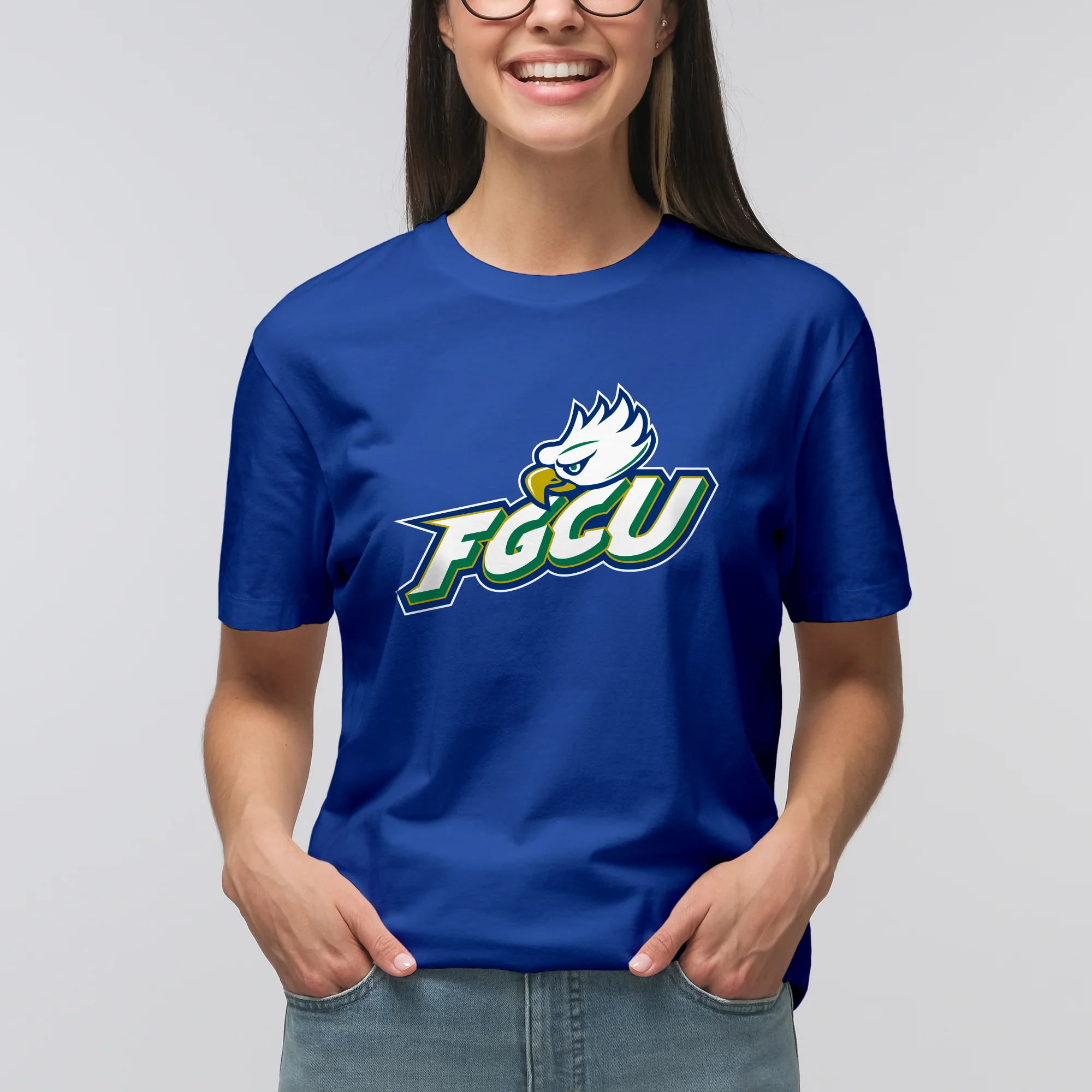 Florida Gulf Coast University Eagles Primary Logo Short Sleeve T Shirt - Royal - Image 4