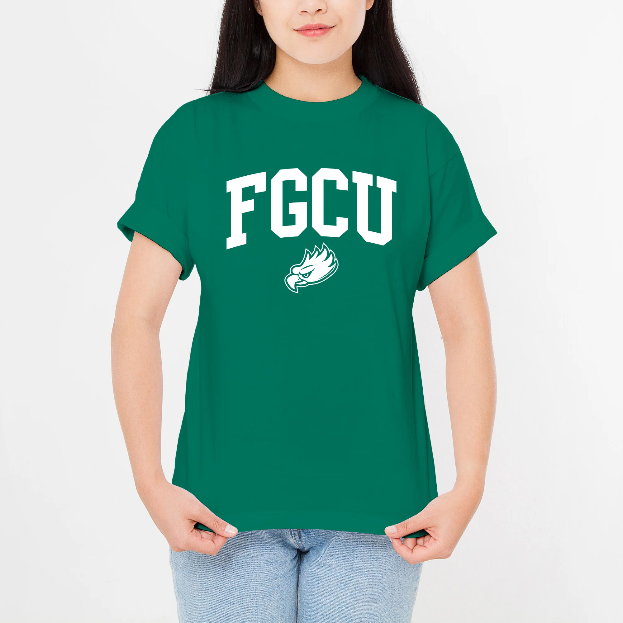 Florida Gulf Coast University Eagles Arch Logo Short Sleeve T Shirt - Kelly - Image 4