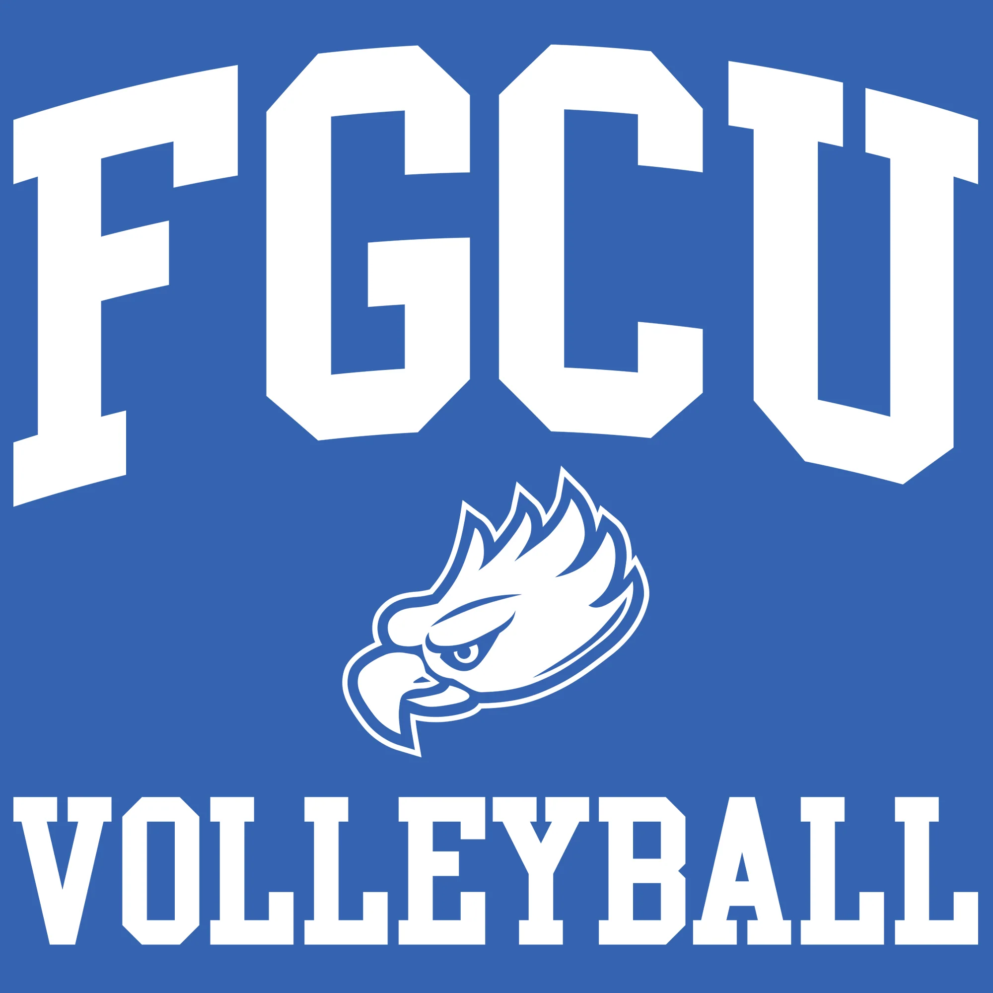 Florida Gulf Coast University Eagles Arch Logo Volleyball Short Sleeve T Shirt - Royal - Image 2