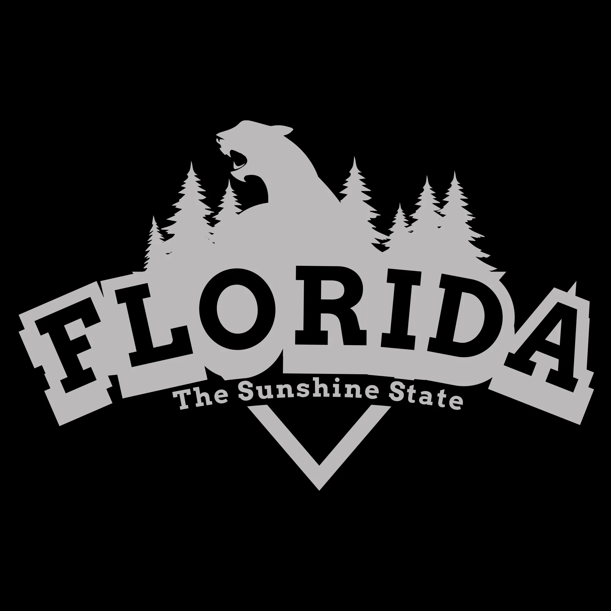Florida Panther Arch T-Shirt - Black - Image 2