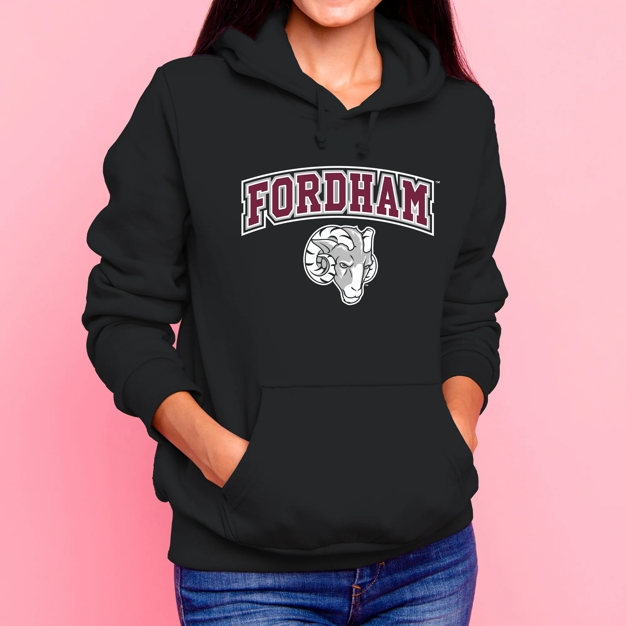 Fordham University Rams Arch Logo Hoodie - Image 4