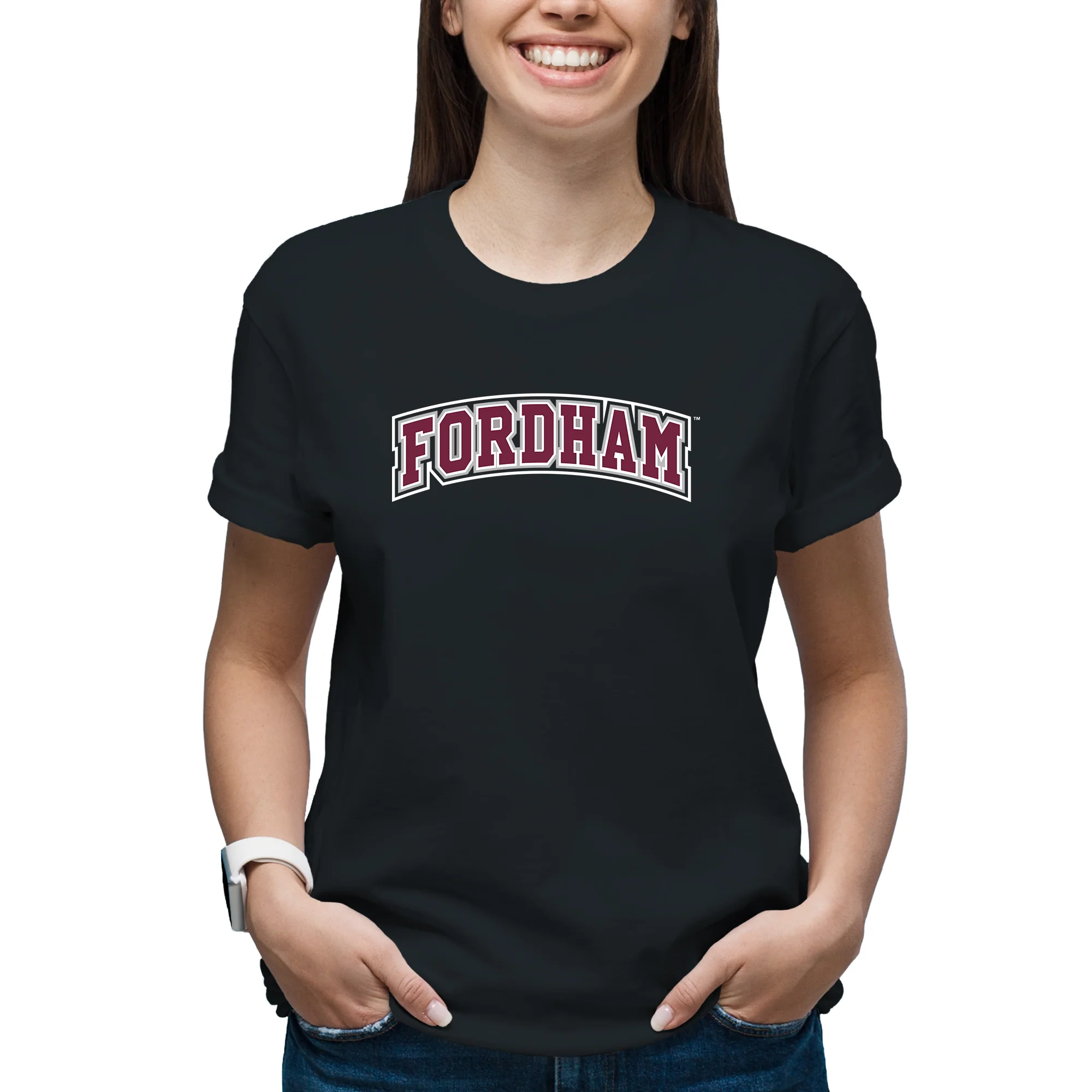 Fordham University Rams Basic Block T-Shirt - Black - Image 4
