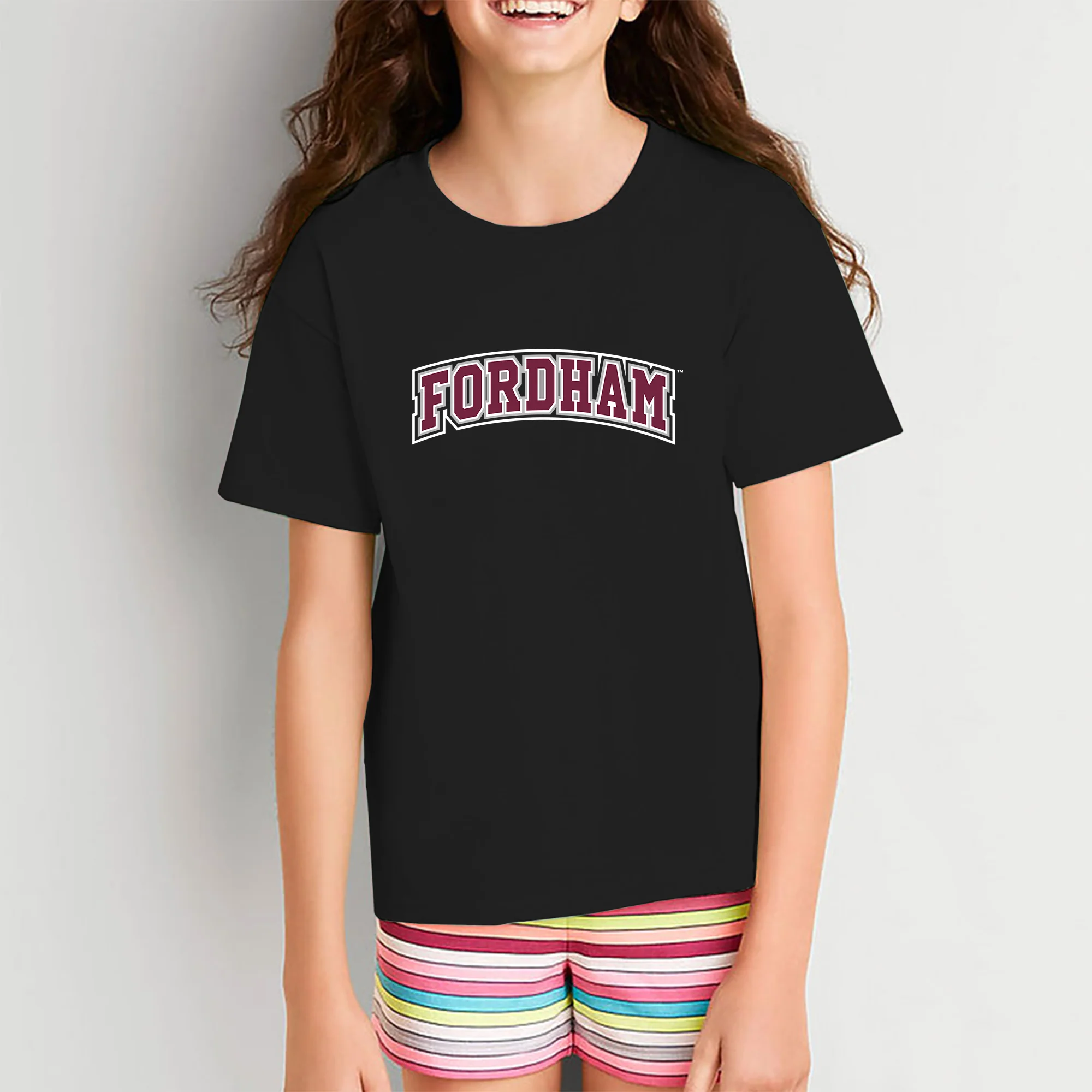 Fordham University Rams Basic Block Youth T-Shirt - Black - Image 4