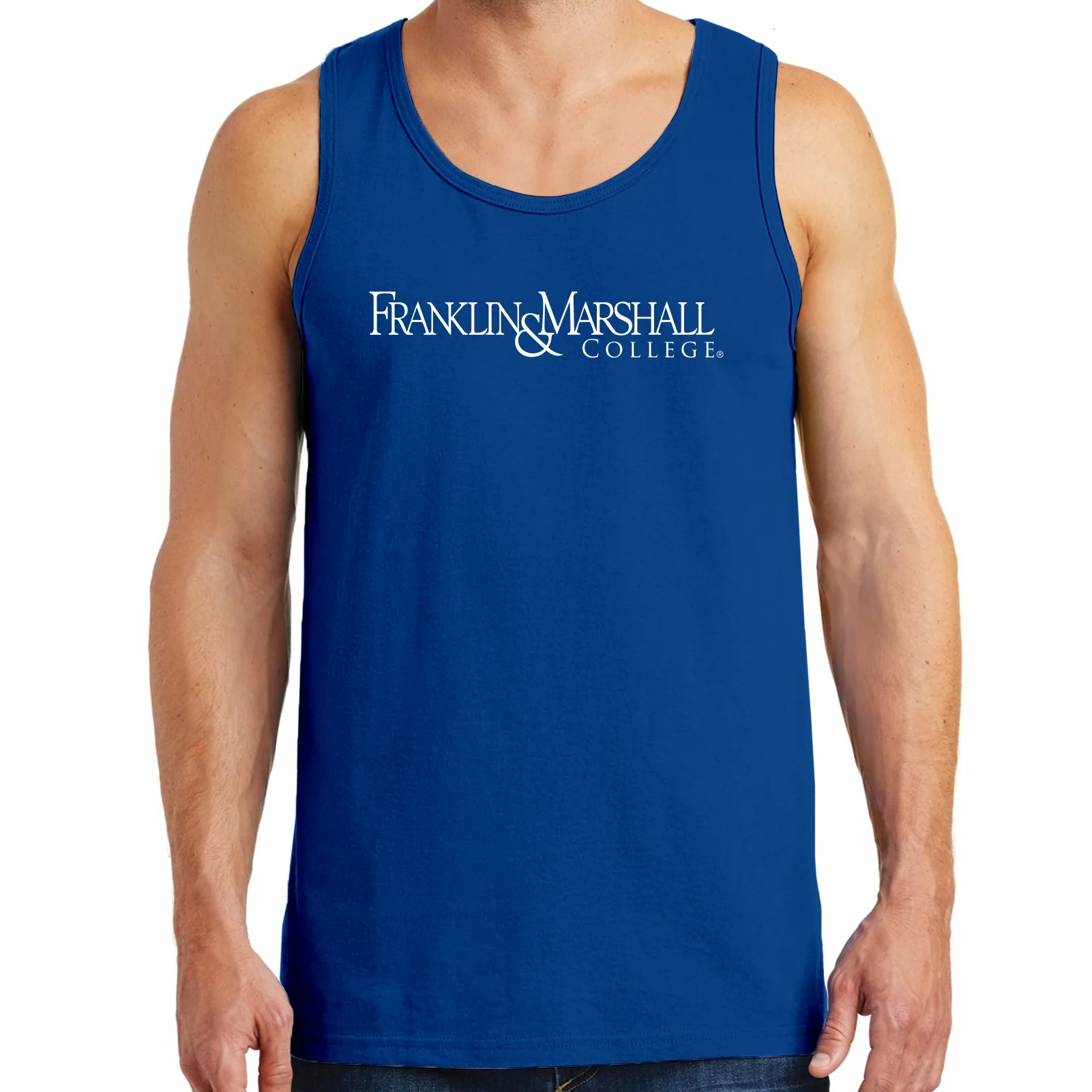 Franklin & Marshall College Diplomats Basic Block Tank Top - Royal - Image 3