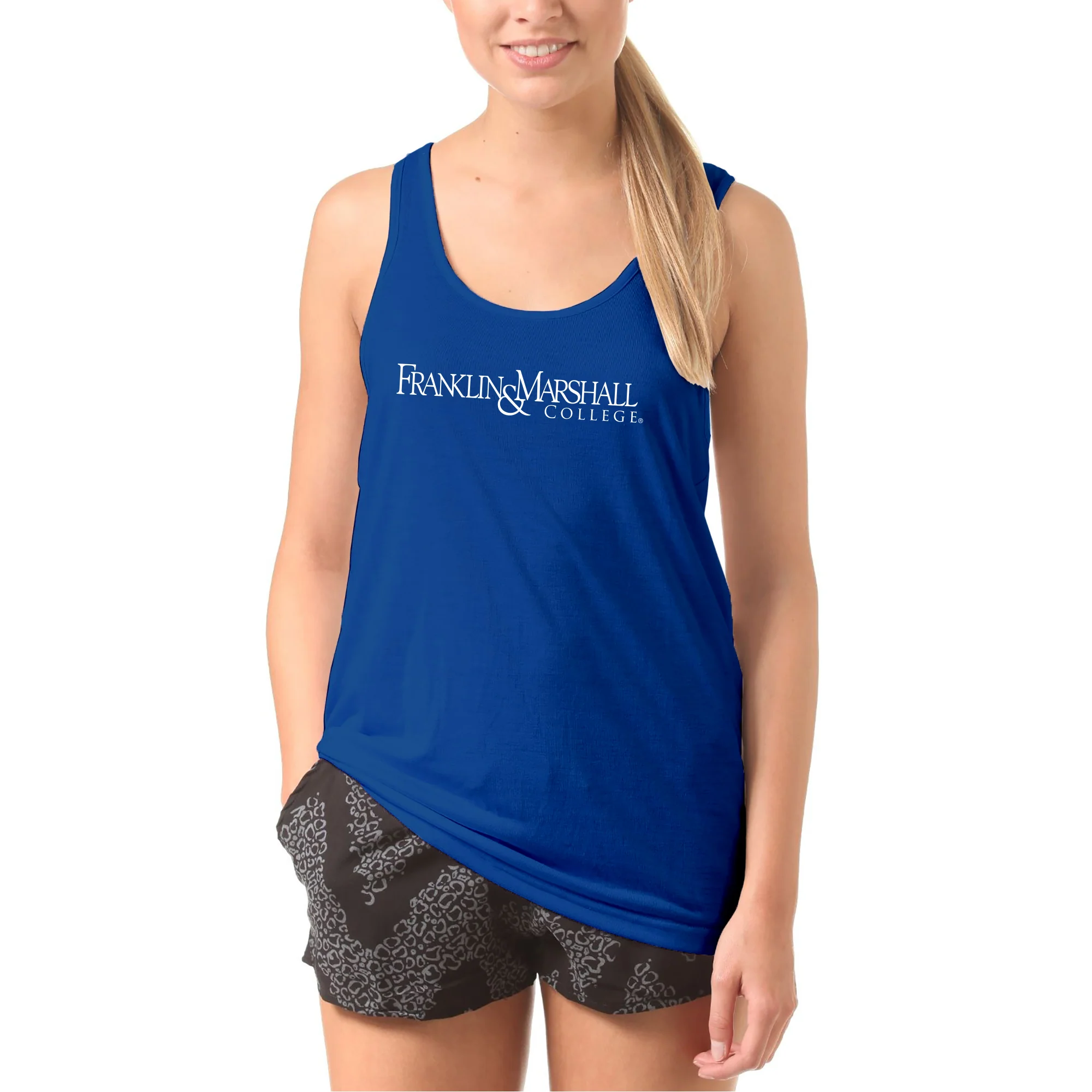 Franklin & Marshall College Diplomats Basic Block Tank Top - Royal - Image 4