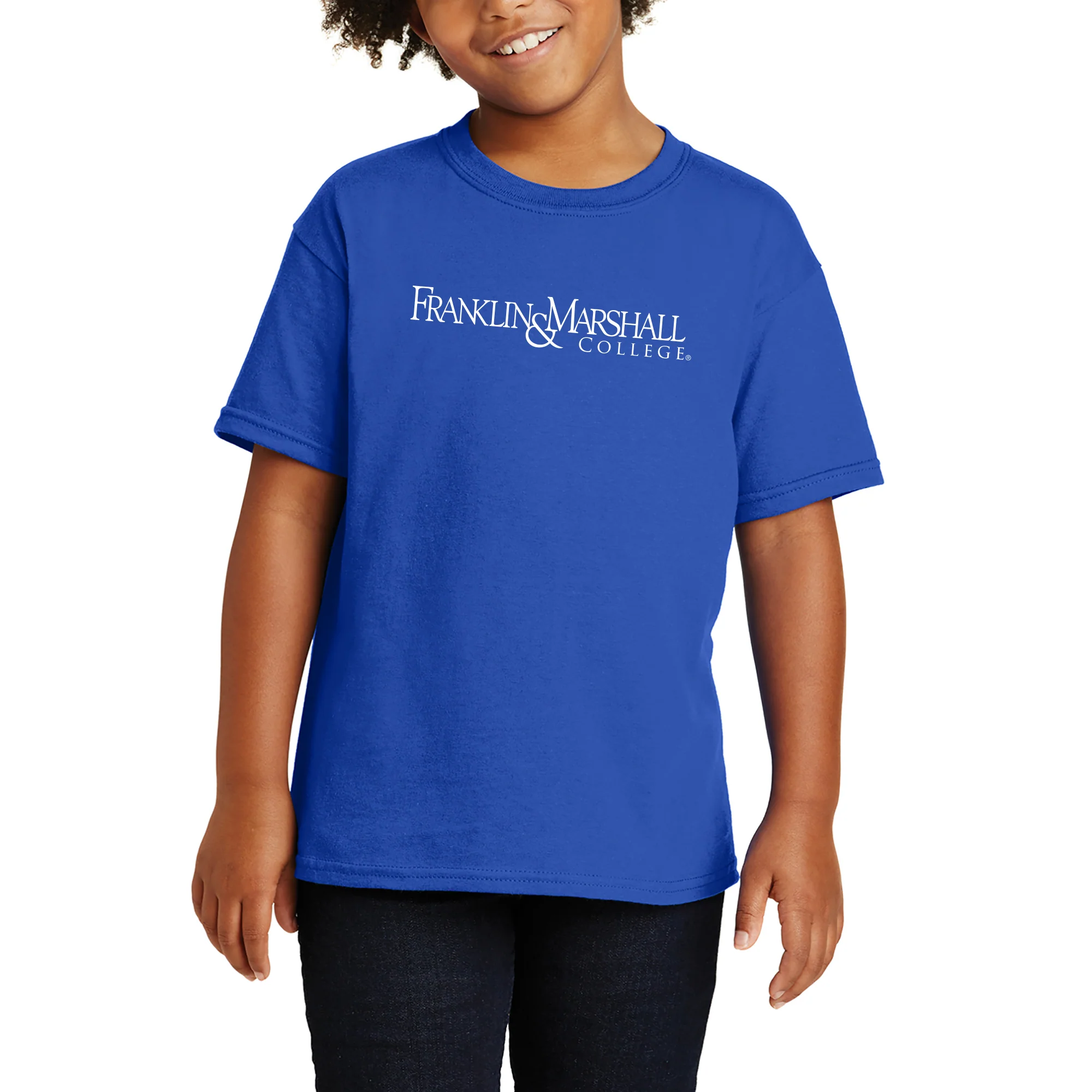 Franklin & Marshall College Diplomats Basic Block Youth T Shirt - Royal - Image 4