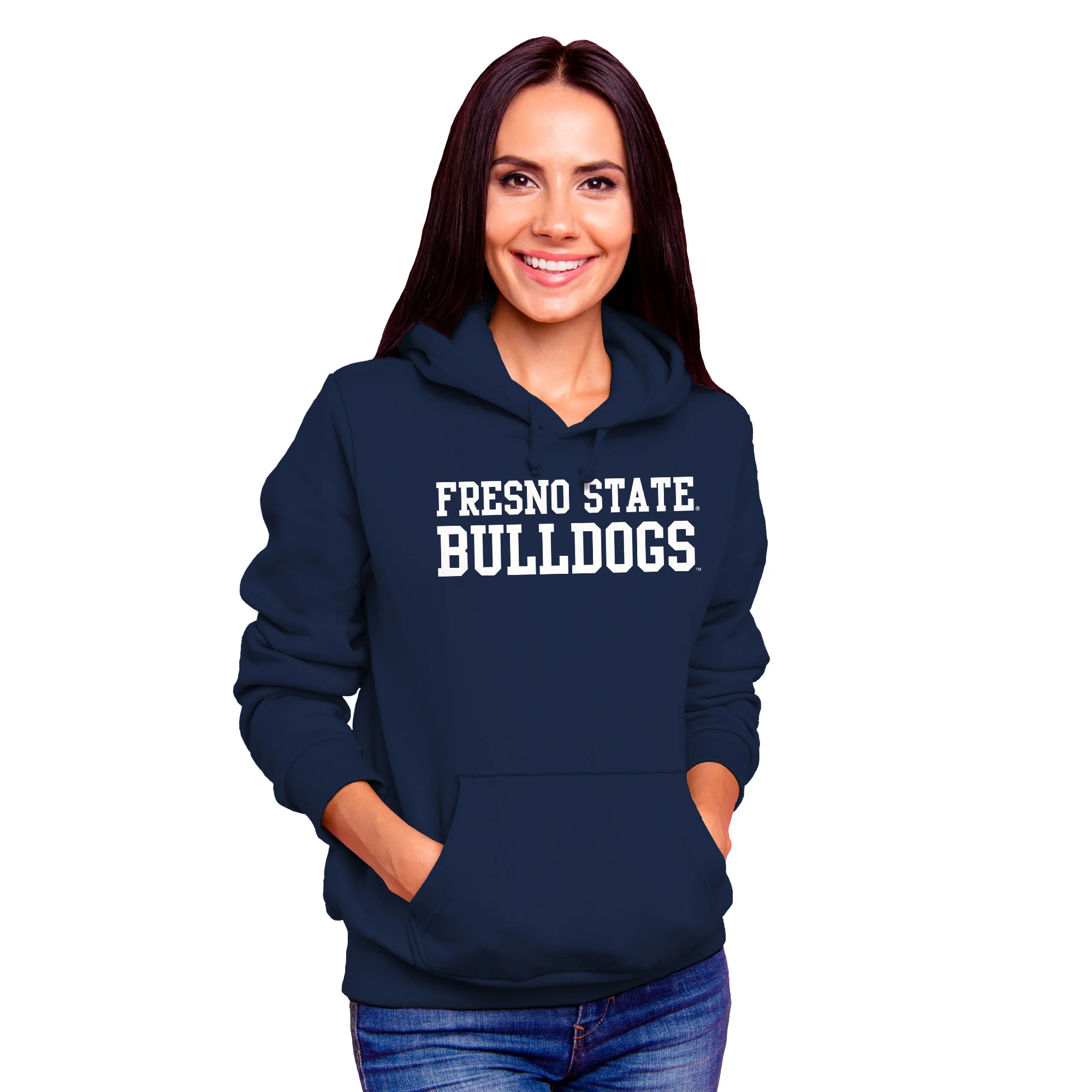 Fresno State Bulldogs Basic Block Hoodie - Navy - Image 4