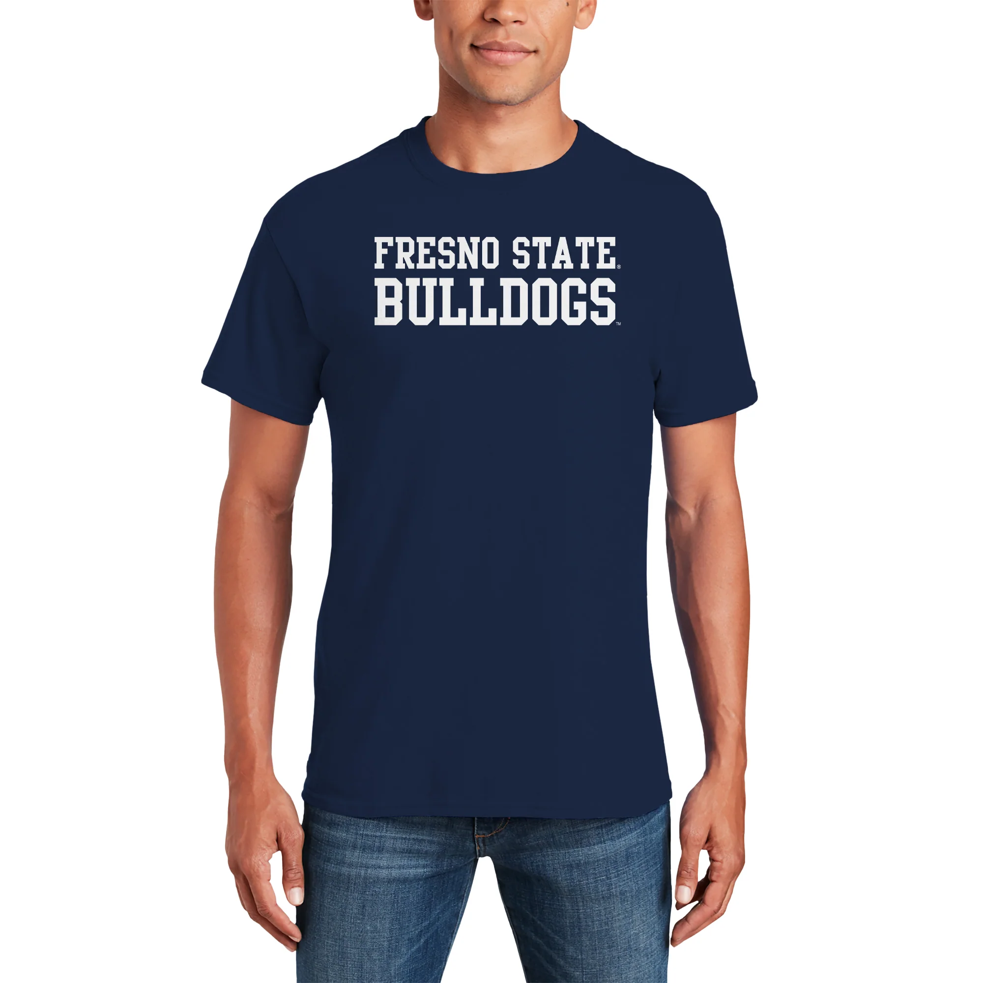 Fresno State Bulldogs Basic Block T-Shirt - Navy - Image 3