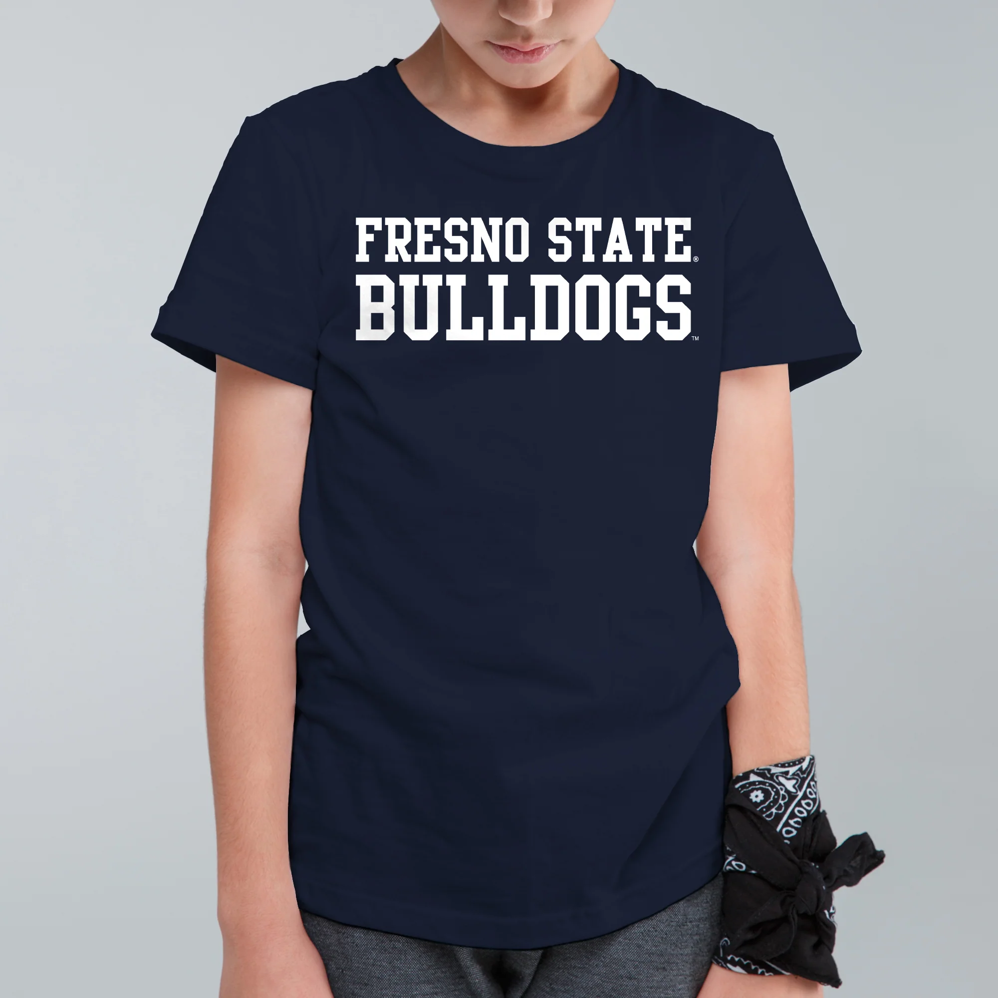 Fresno State Bulldogs Basic Block Youth T-Shirt - Navy - Image 3