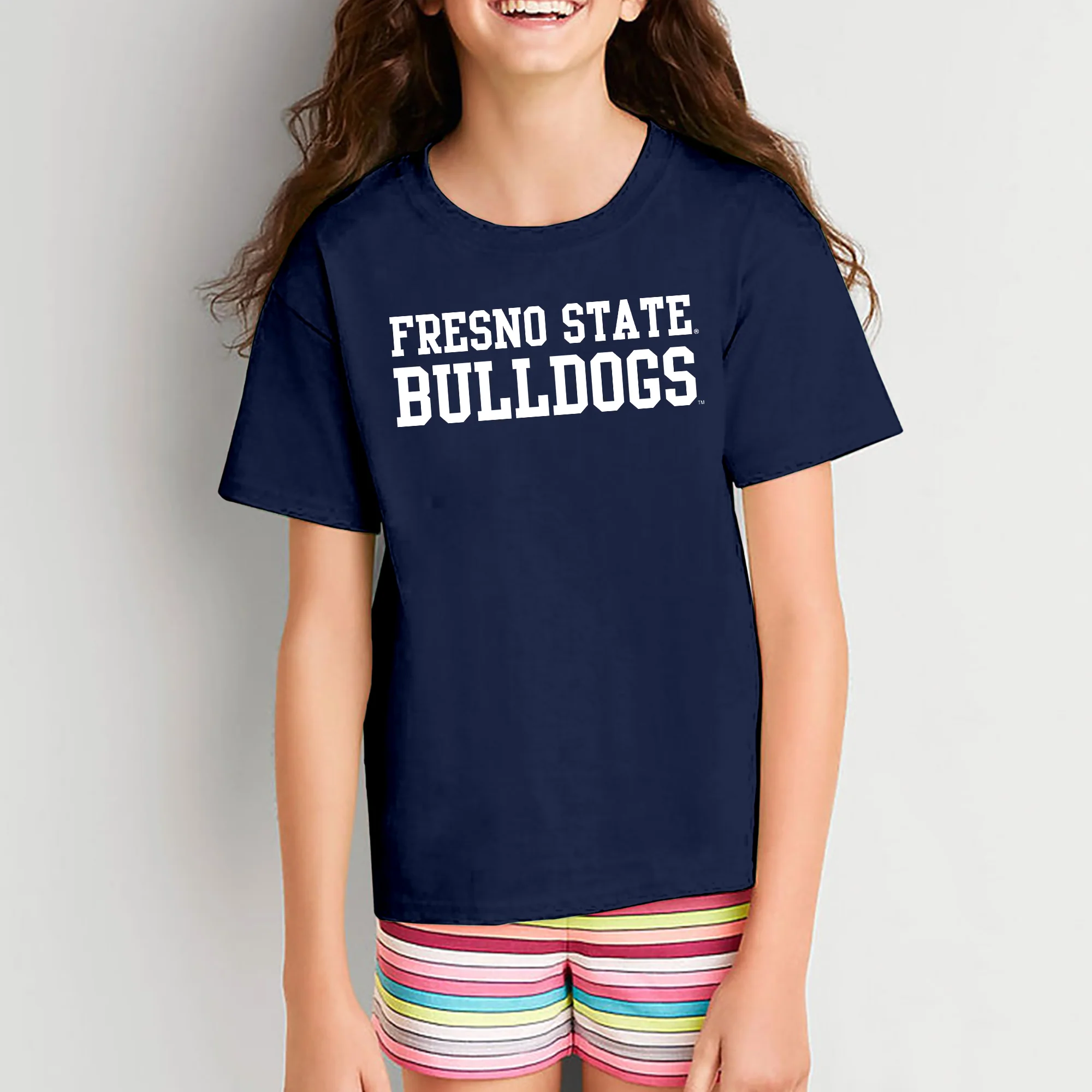 Fresno State Bulldogs Basic Block Youth T-Shirt - Navy - Image 4