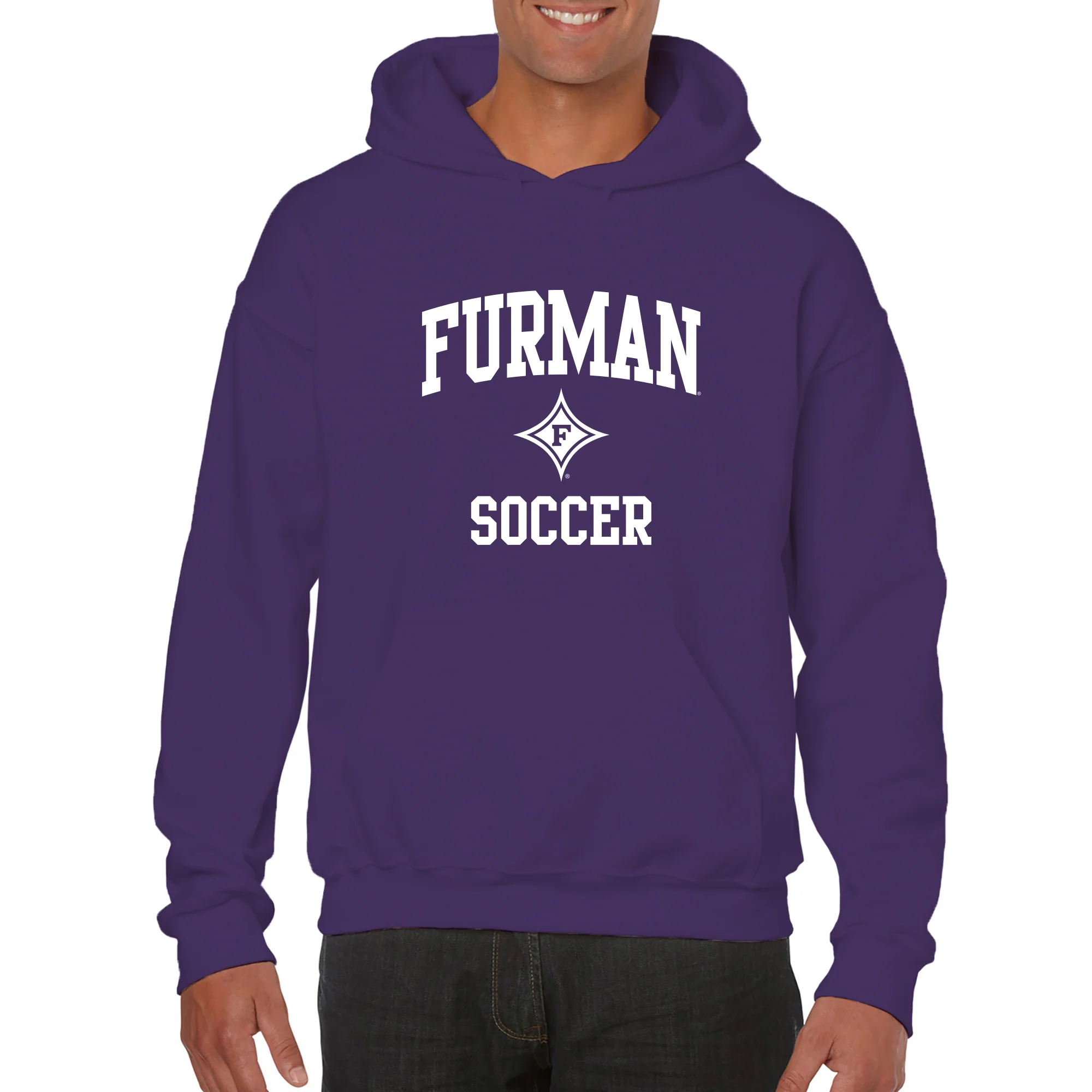 Furman Arch Logo Soccer Hoodie - Purple - Image 3