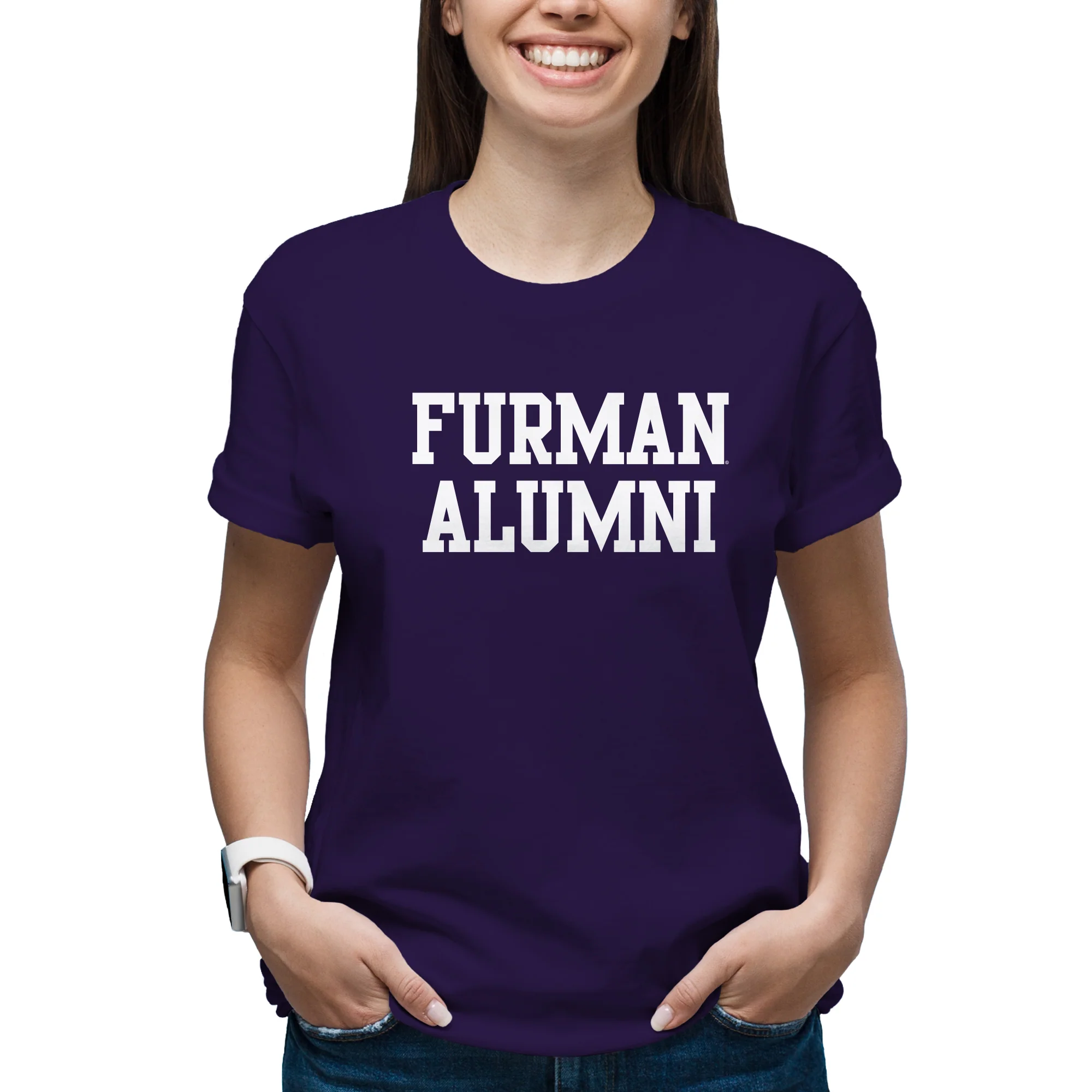 Furman Basic Block Alumni T-Shirt - Purple - Image 4