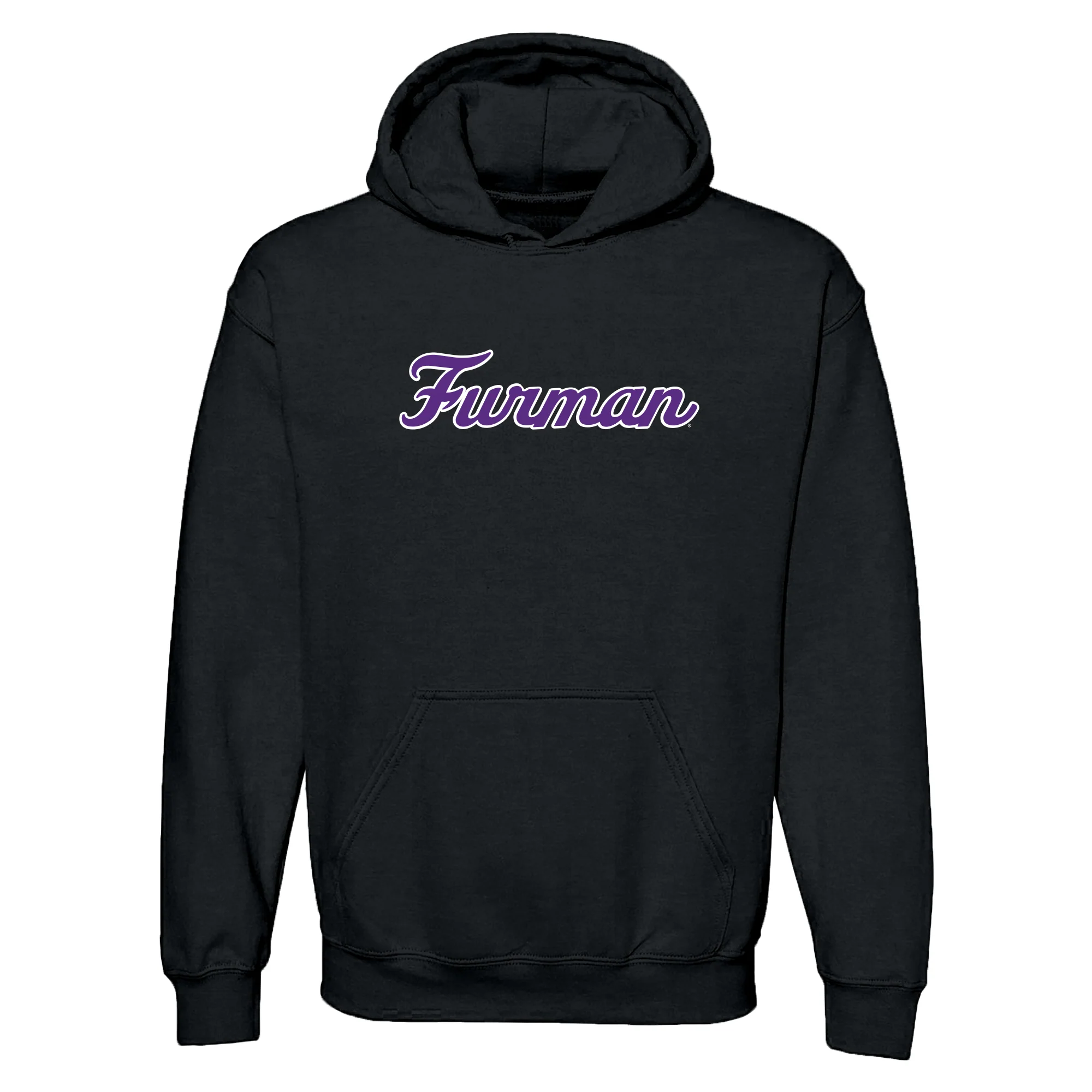 Furman Basic Script Hoodie - Black