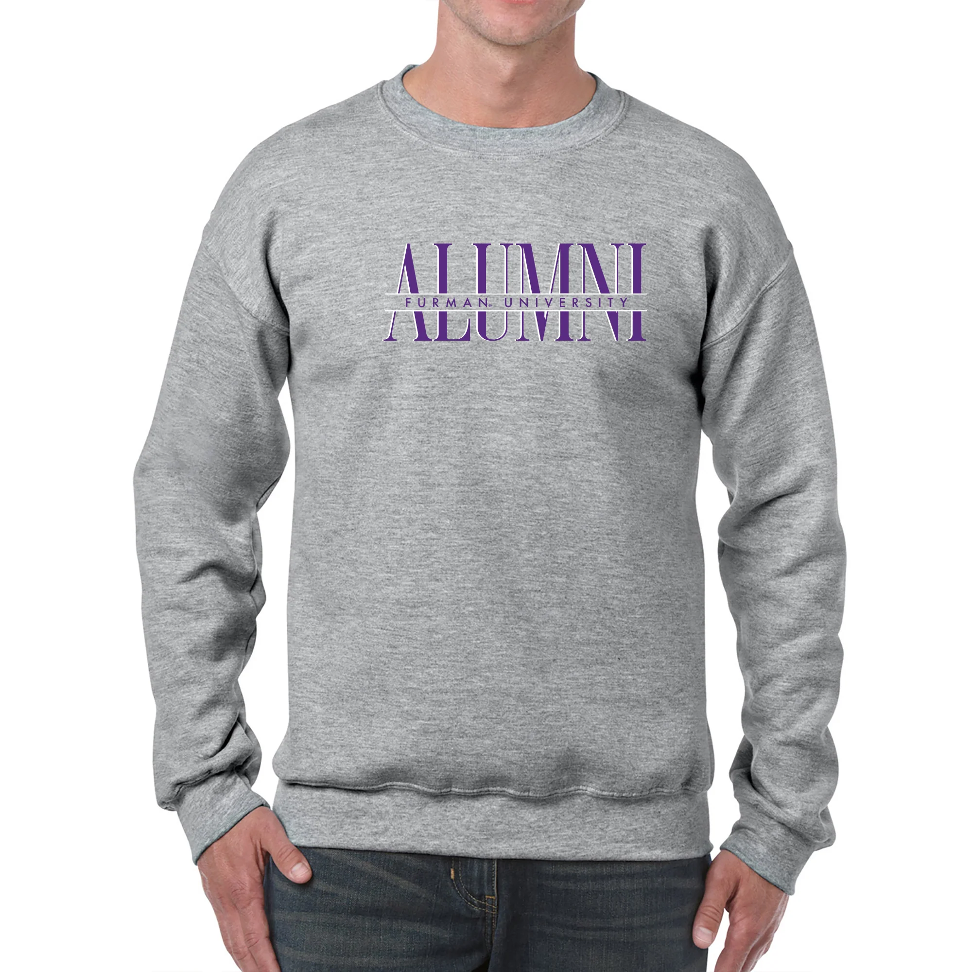 Furman Classic Alumni Crewneck - Sport Grey - Image 3