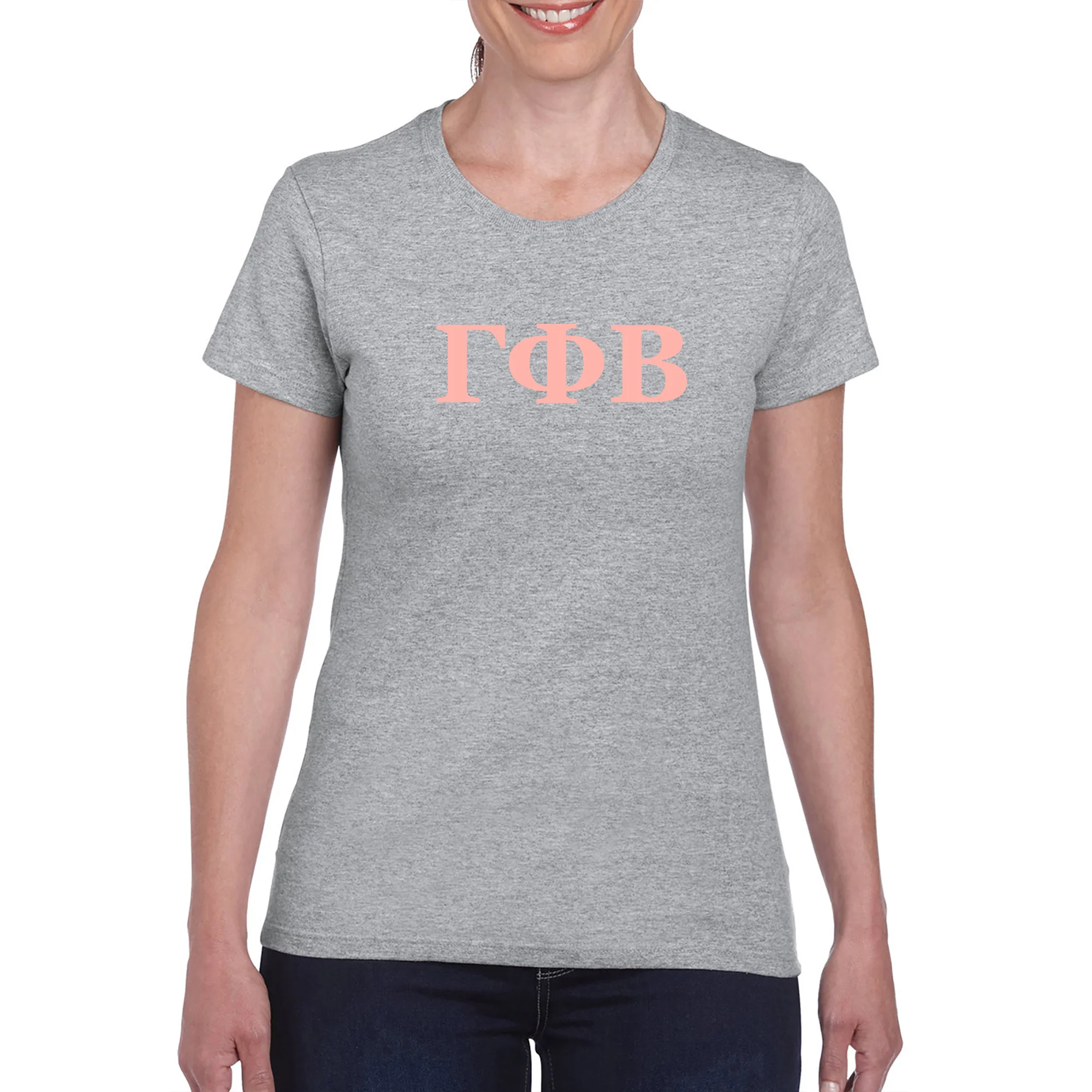 Gamma Phi Beta Greek Letter Block Womens T-Shirt - Image 6