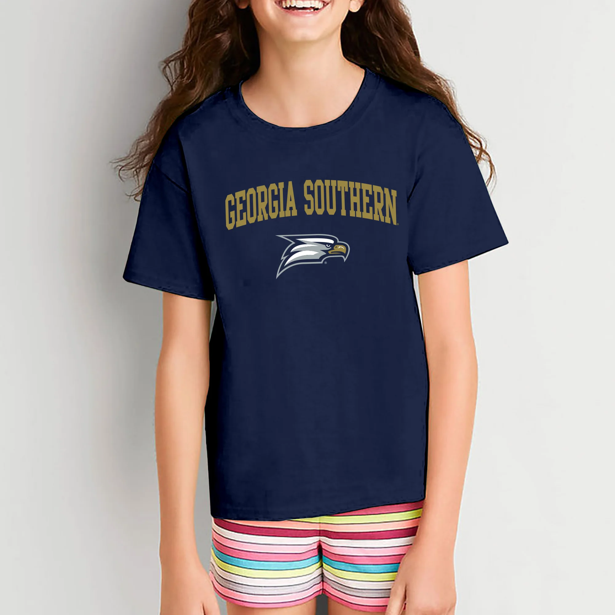 Georgia Southern University Eagles Arch Logo Cotton Youth T-Shirt - Navy - Image 4