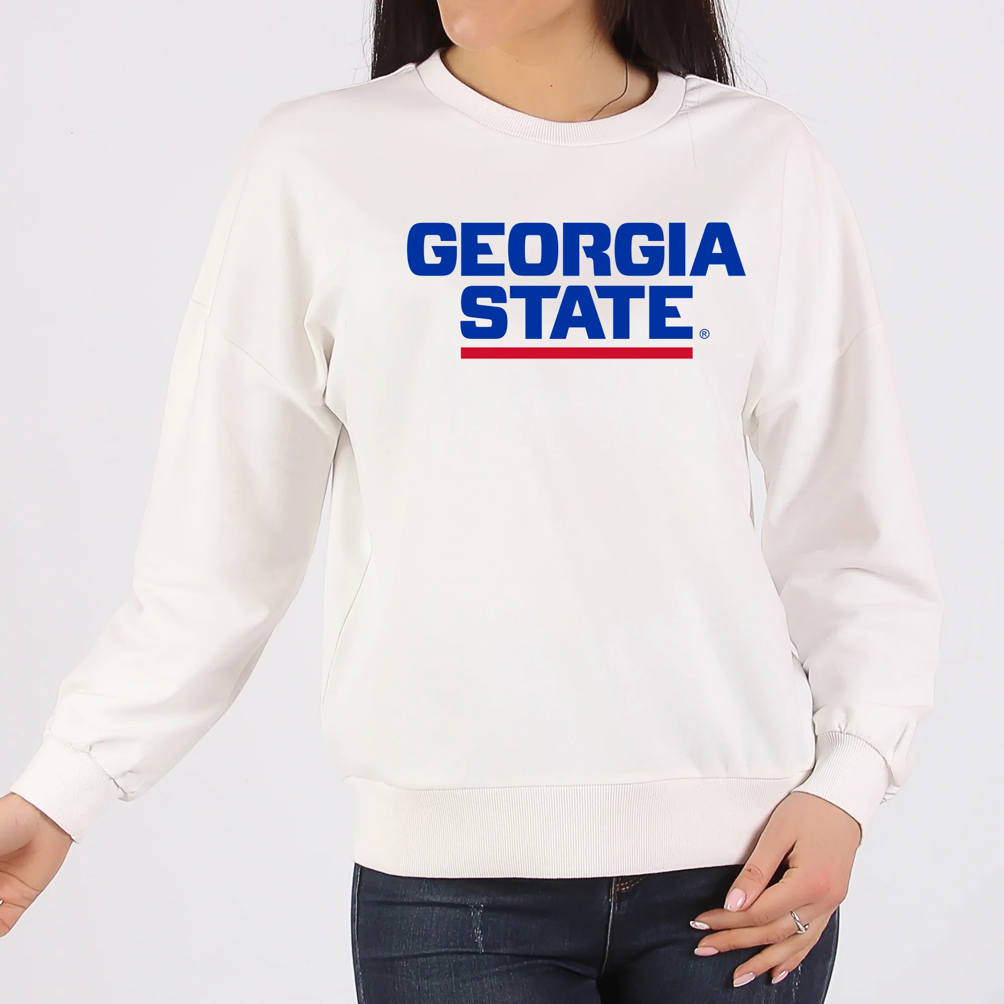 Georgia State Basic Block Crewneck - White - Image 4