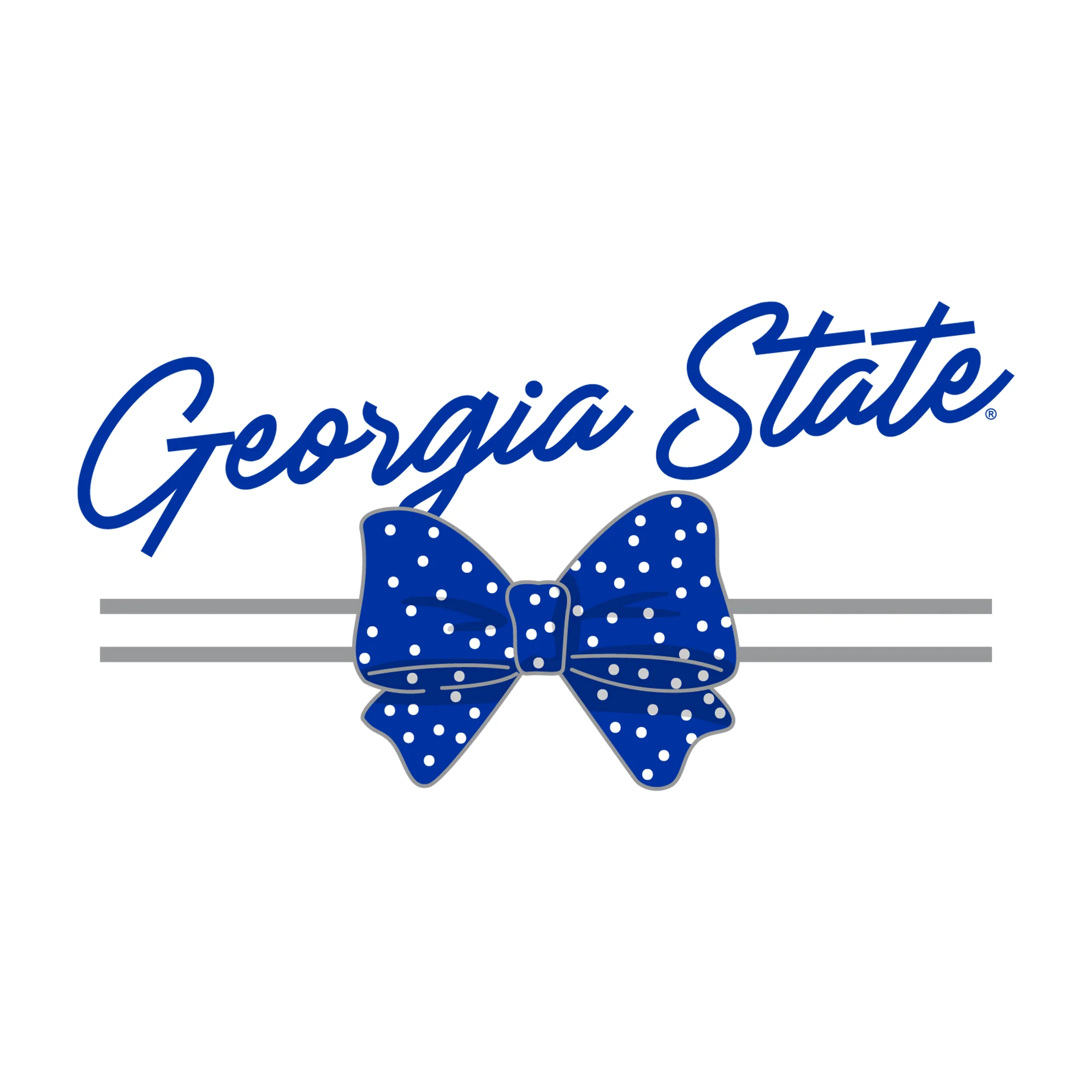 Georgia State Bow Script Womens Long Sleeve - White - Image 2