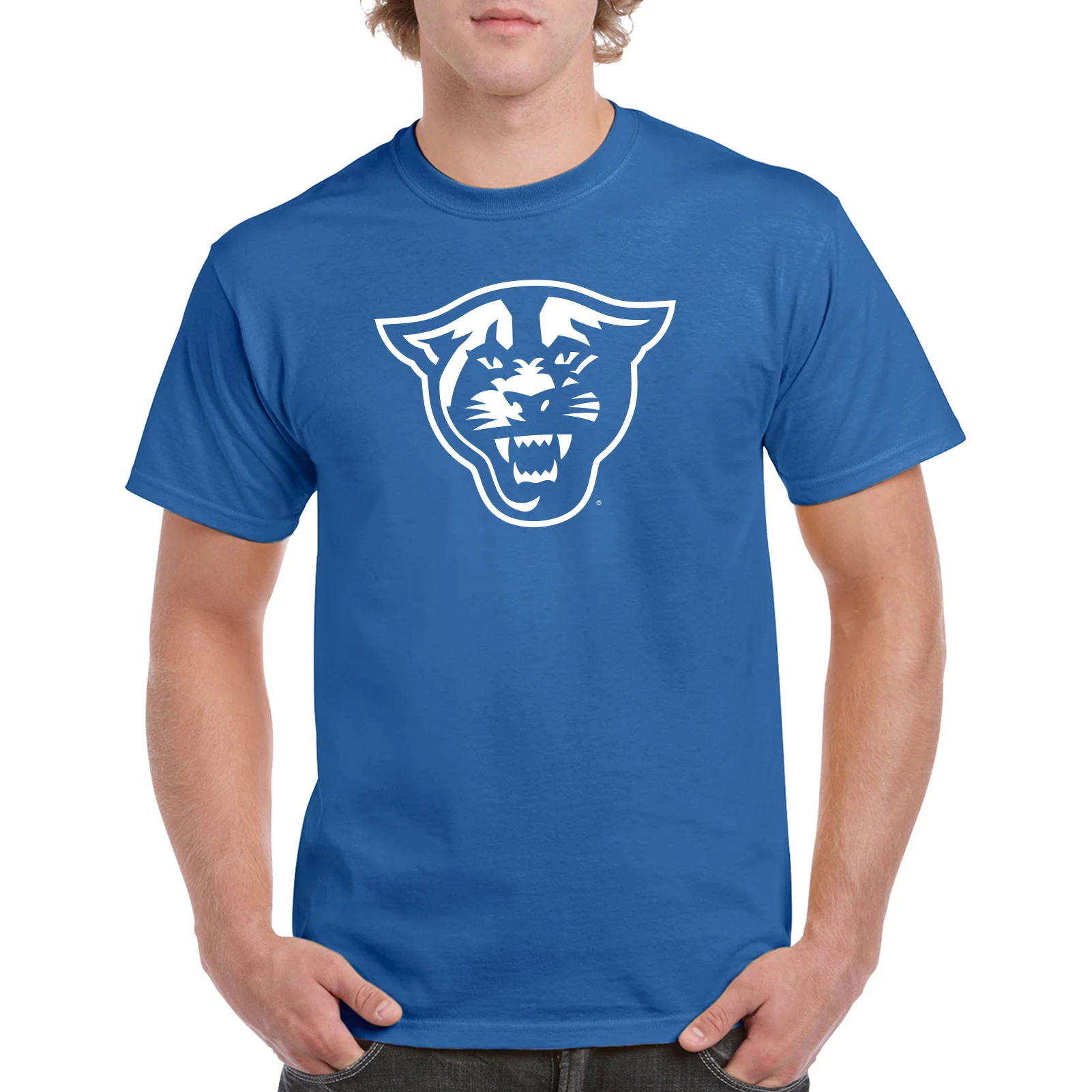 Georgia State University Panthers Primary Logo Short Sleeve T Shirt - Royal - Image 3